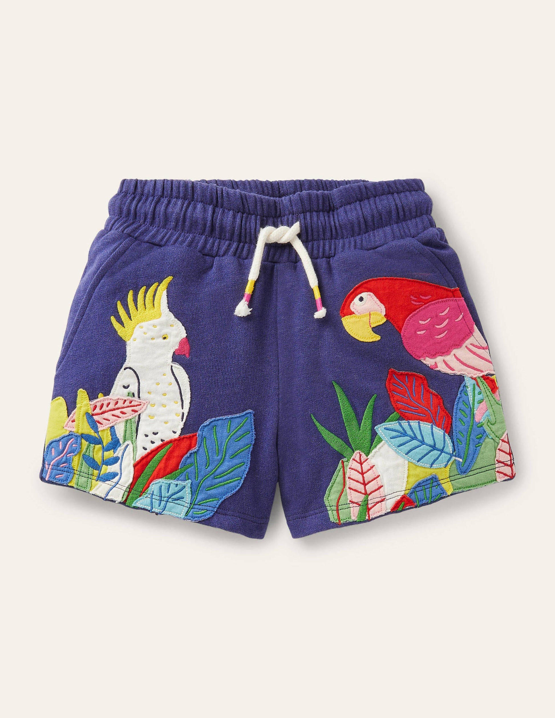 Appliqué Jersey Shorts-Starboard Blue Birds-1