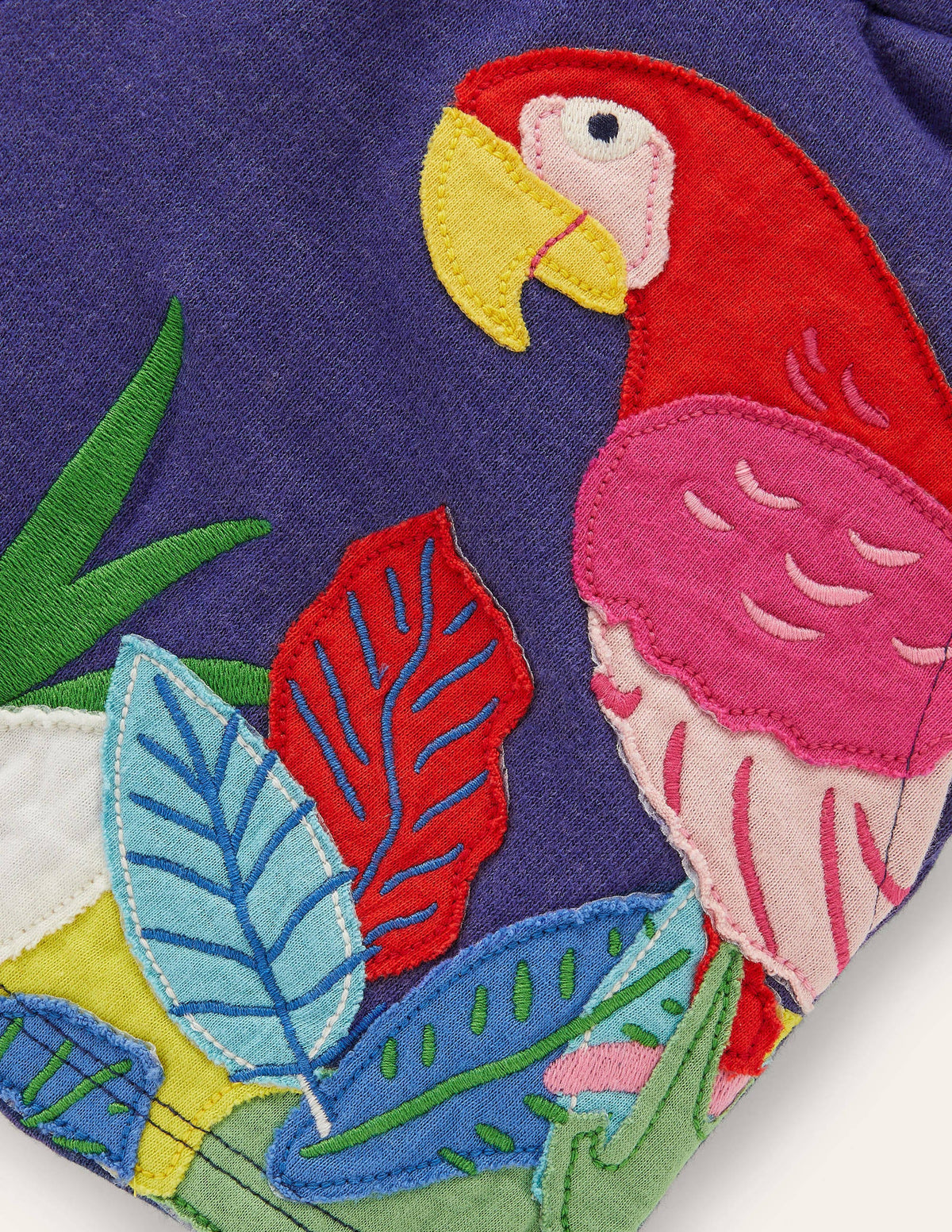 Appliqué Jersey Shorts-Starboard Blue Birds - Image 3