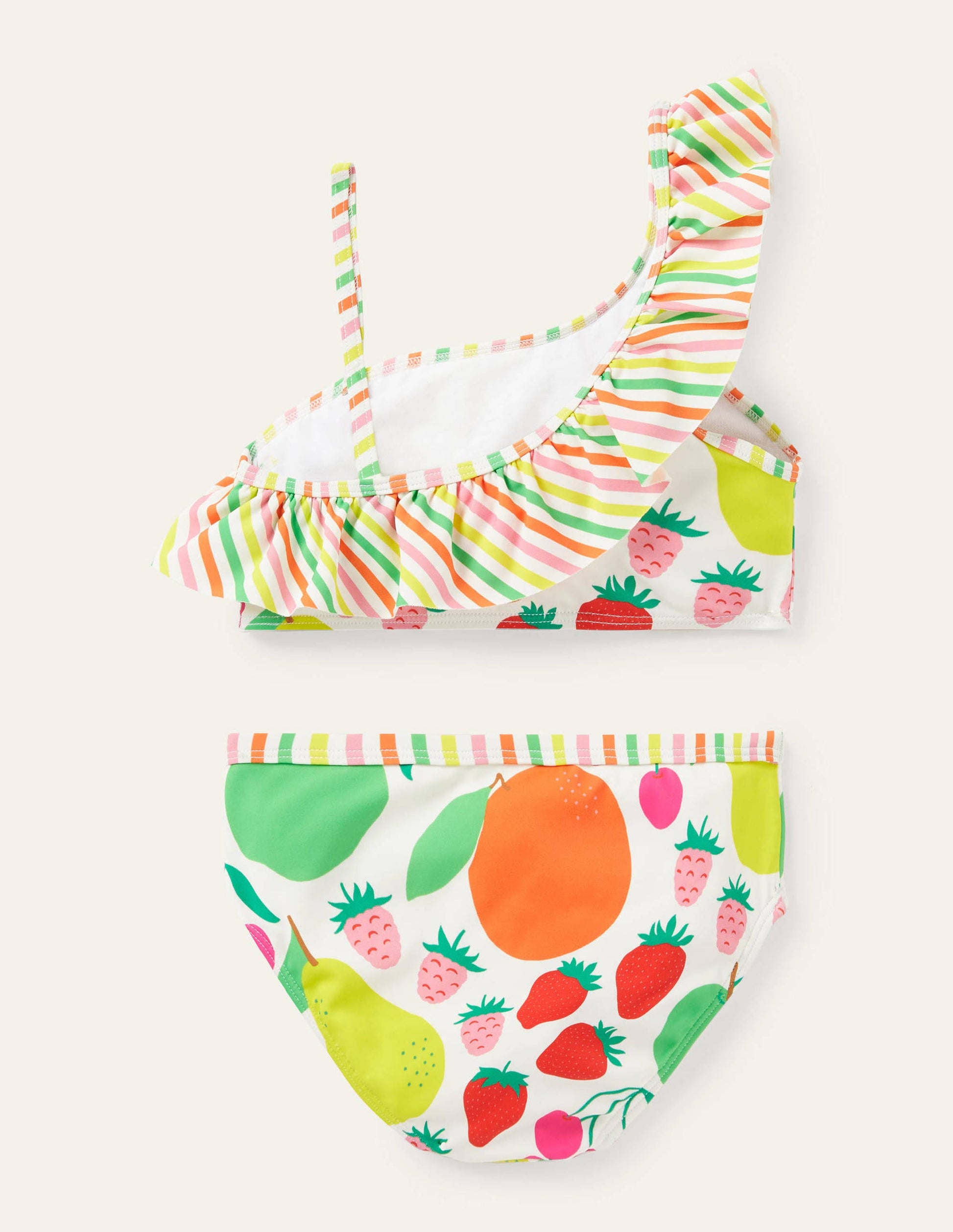 One Shoulder Frilly Bikini-Multi Tutti Fruitti-2