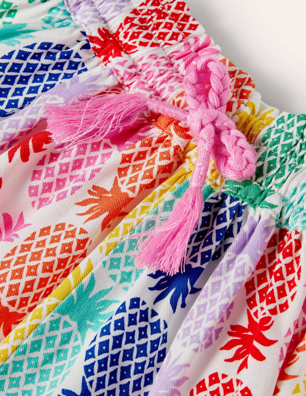 Printed Woven Shorts-Multi Rainbow Pineapple Geo-3