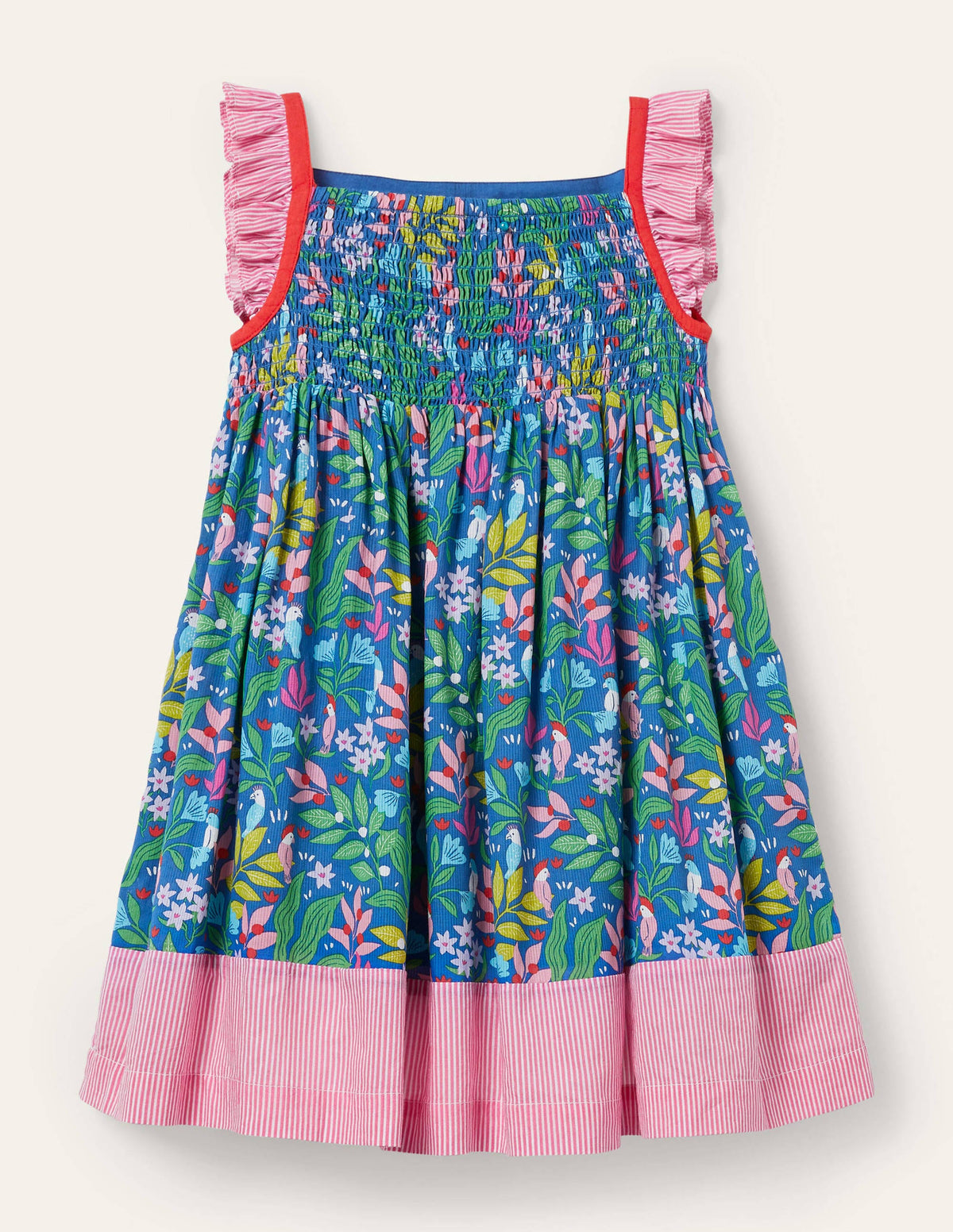 Frill Strap Dress-Venice Blue Tropical Garden - Image 2