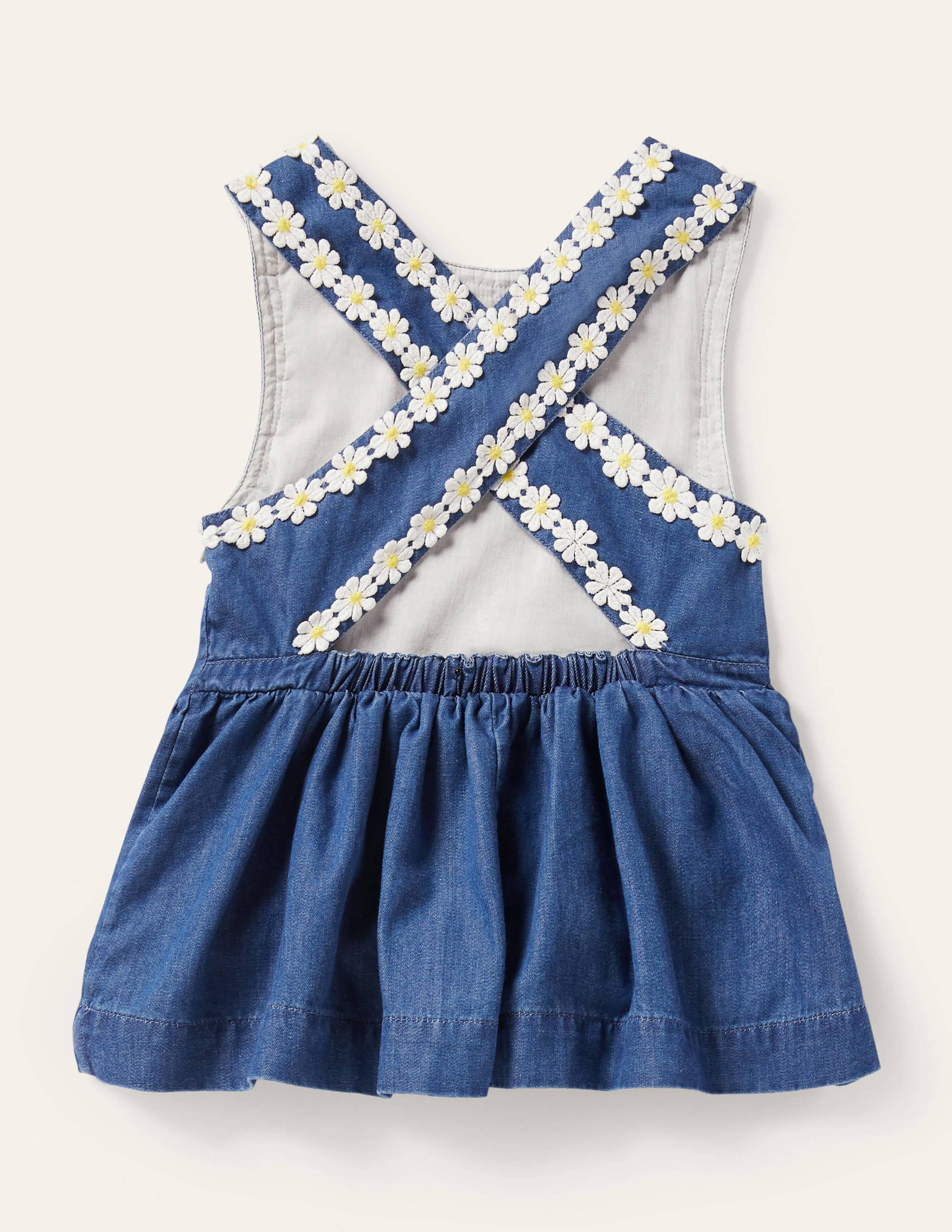 Cross-back Woven Top-Chambray Daisy Chain - Image 2