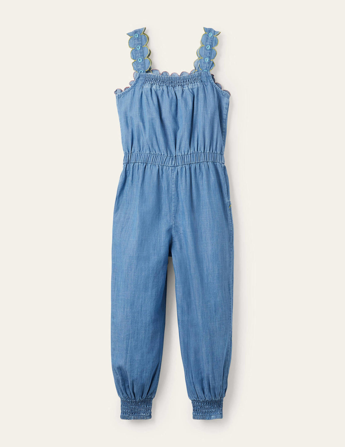 Scalloped Overalls-Chambray - Image 2