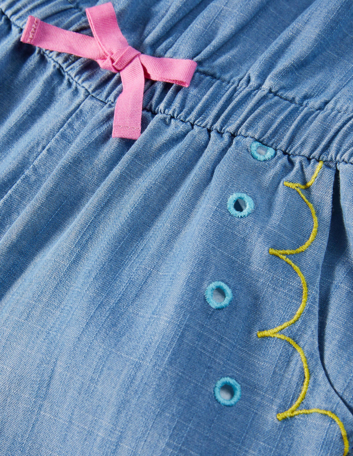 Scalloped Overalls-Chambray - Image 3