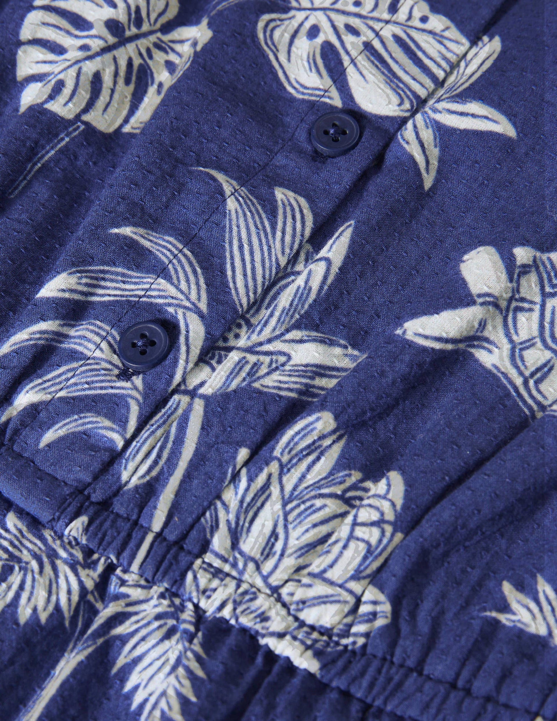 Button-through Woven Romper-Starboard Blue Botanical-3