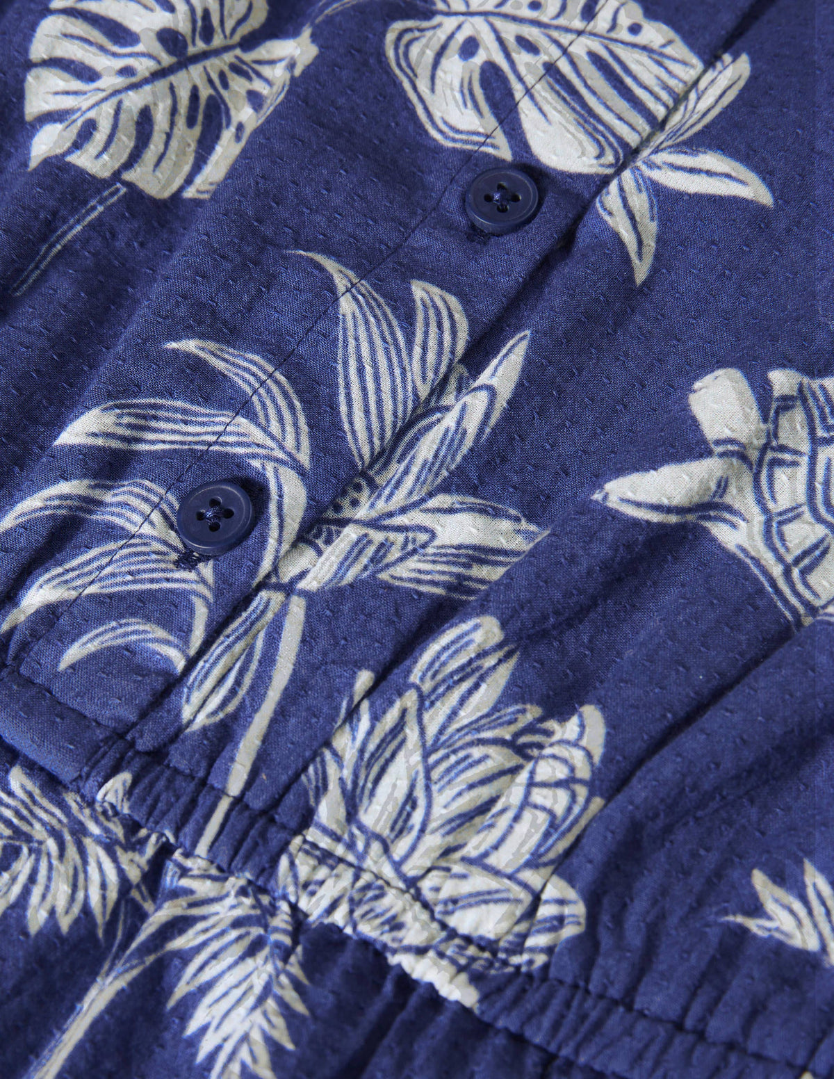 Button-through Woven Romper-Starboard Blue Botanical - Image 3