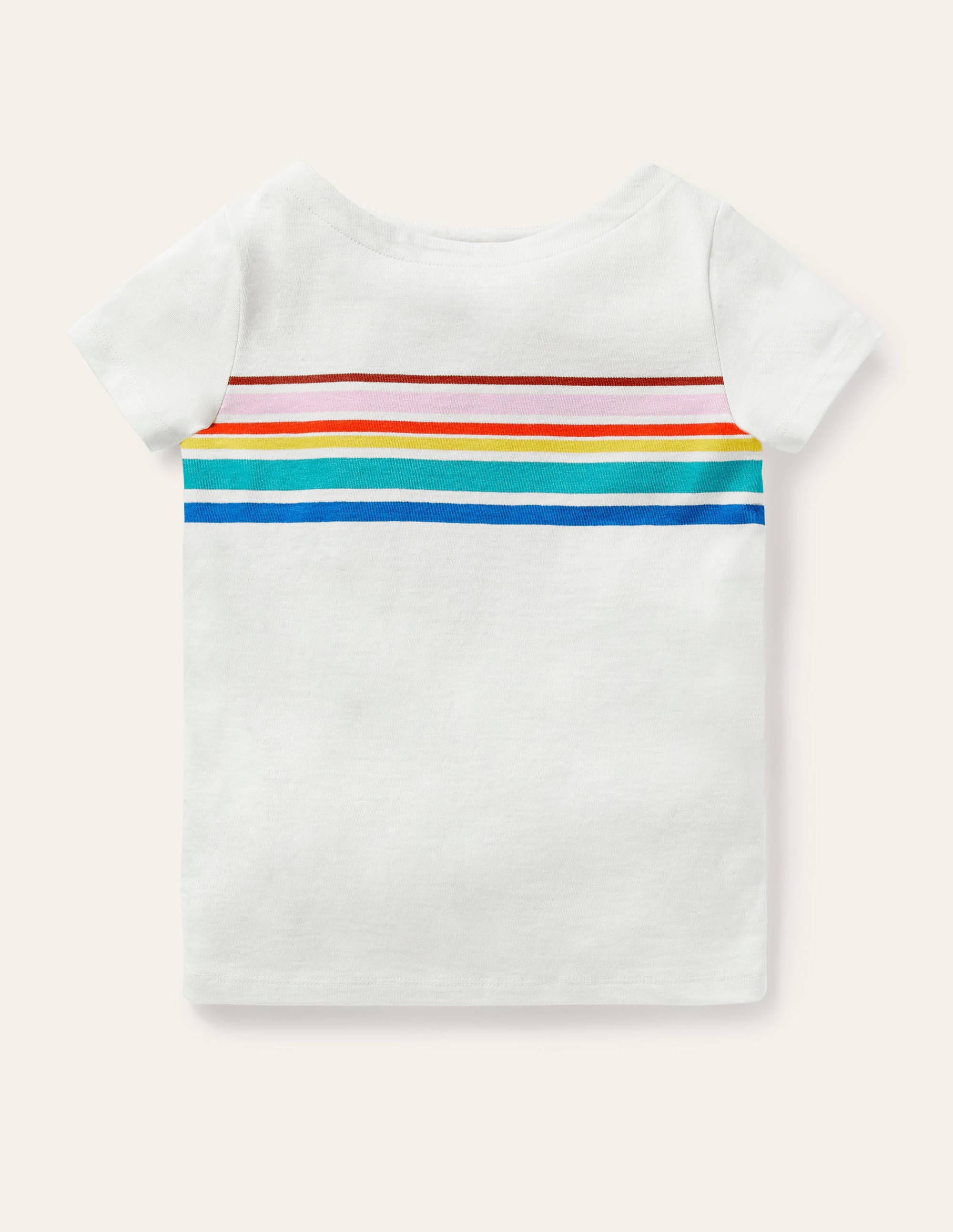 Short-sleeved Breton-Ivory/ Rainbow - Image 1
