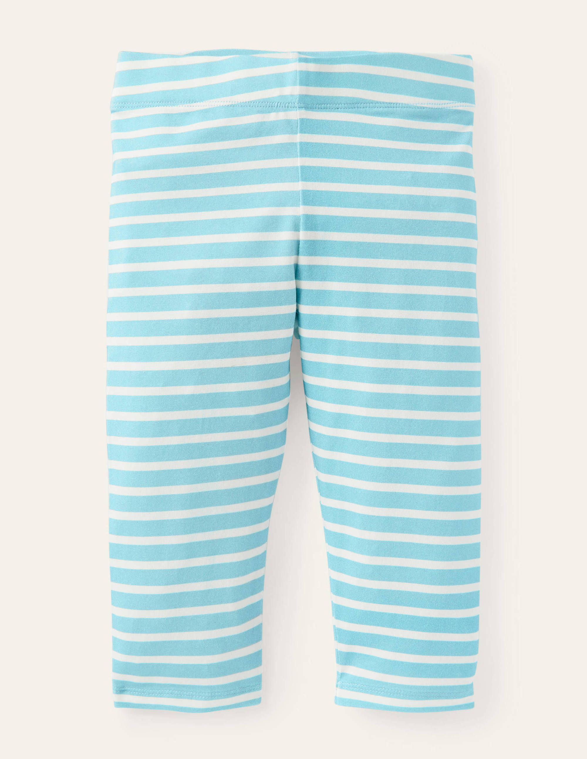 Fun Cropped Leggings-Aqua Blue/ Ivory - Image 1