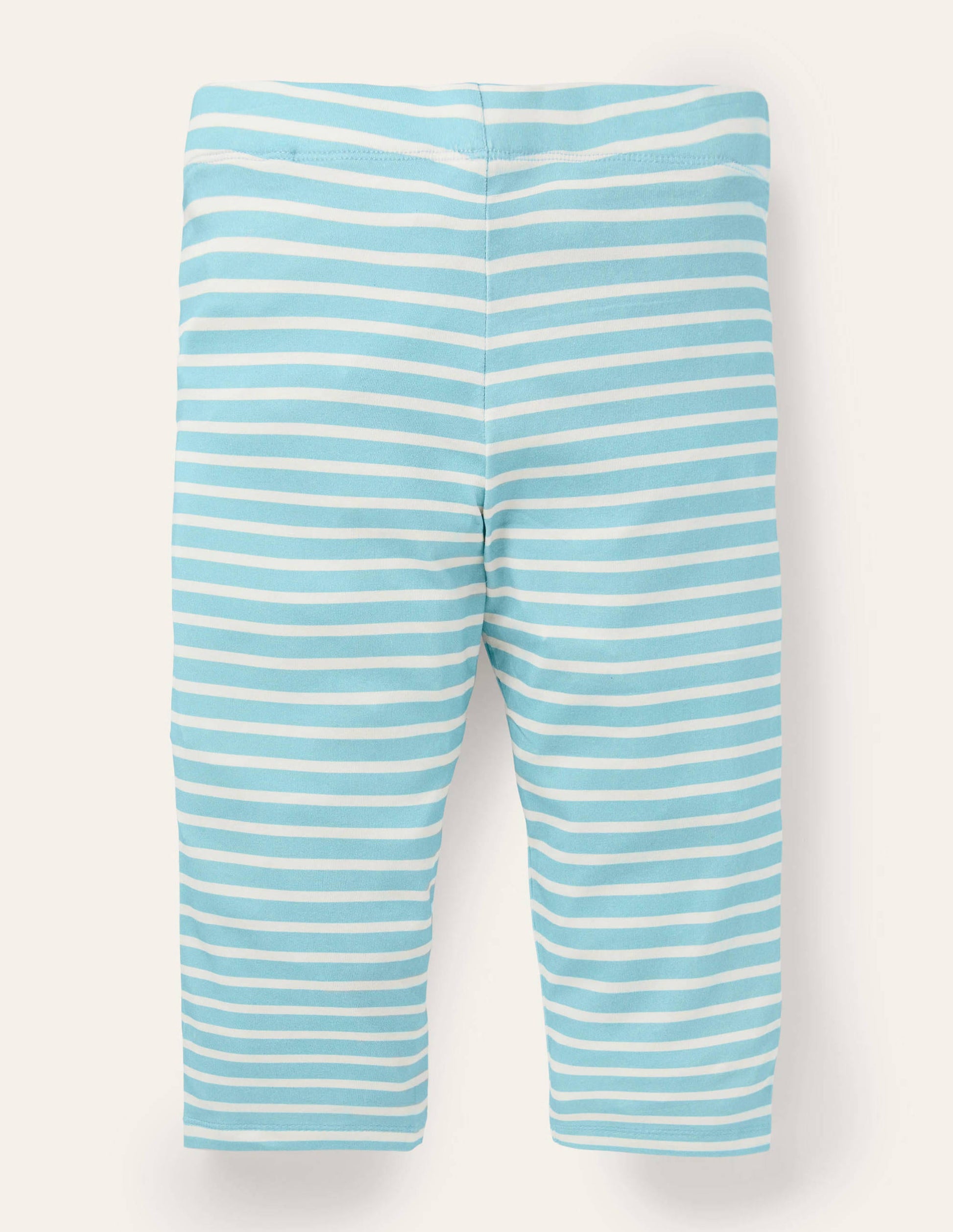 Fun Cropped Leggings-Aqua Blue/ Ivory-2