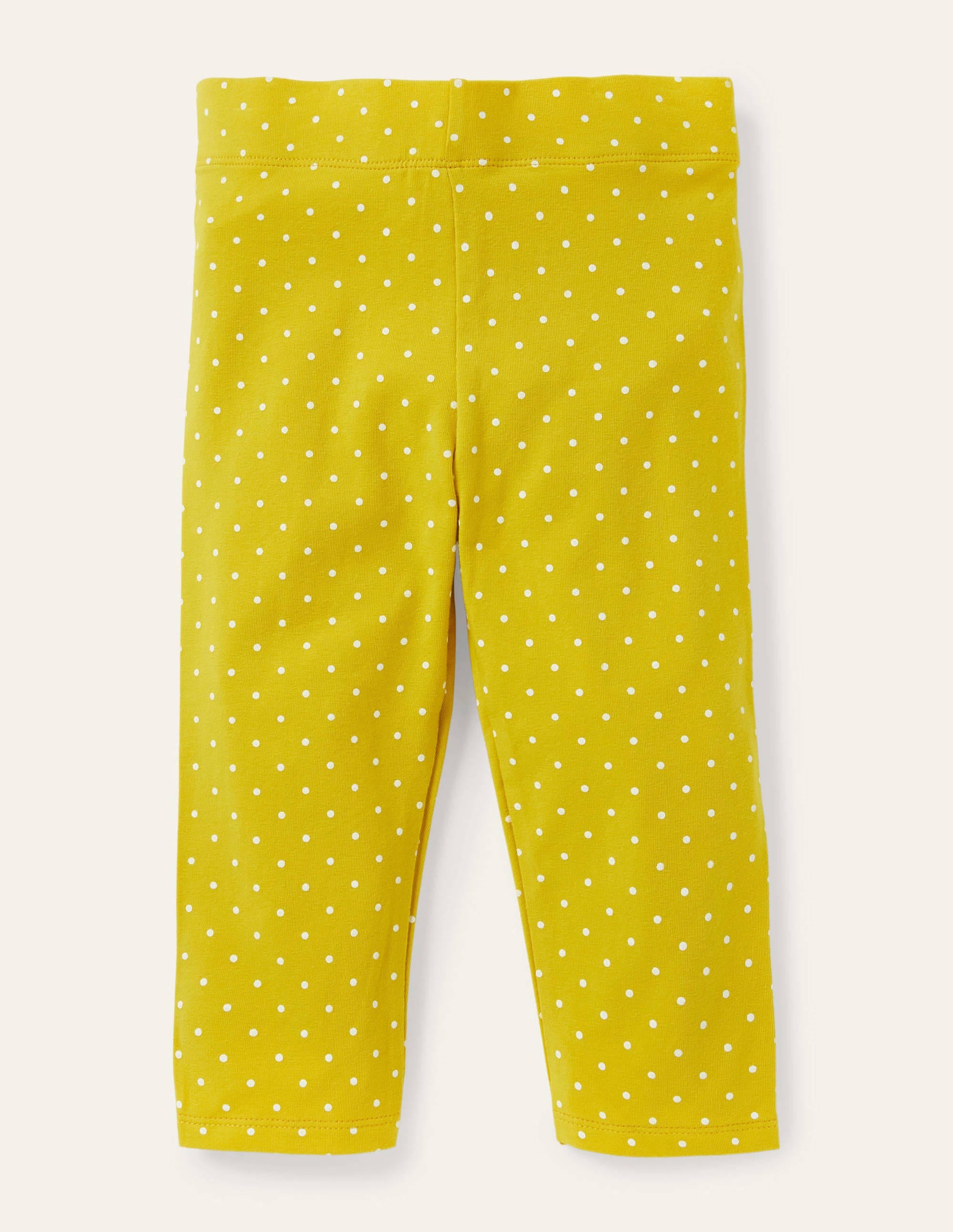 Fun Cropped Leggings-Daffodil Yellow Pin Spot - Image 1