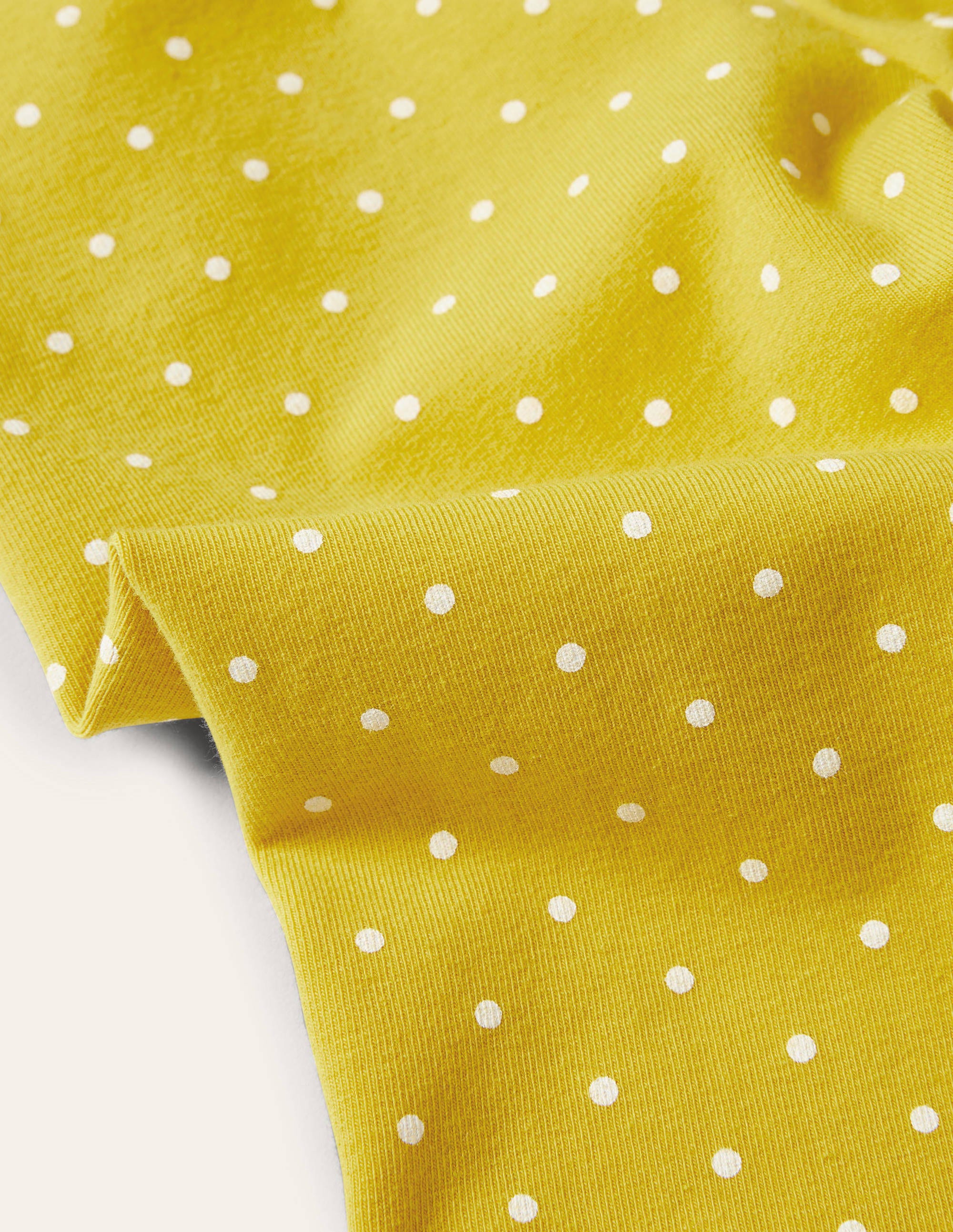 Fun Cropped Leggings-Daffodil Yellow Pin Spot - Image 3