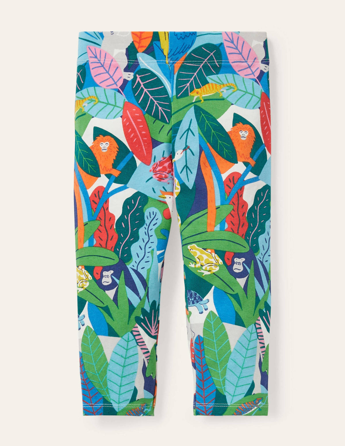 Fun Cropped Leggings-Multi Endangered Jungle - Image 1