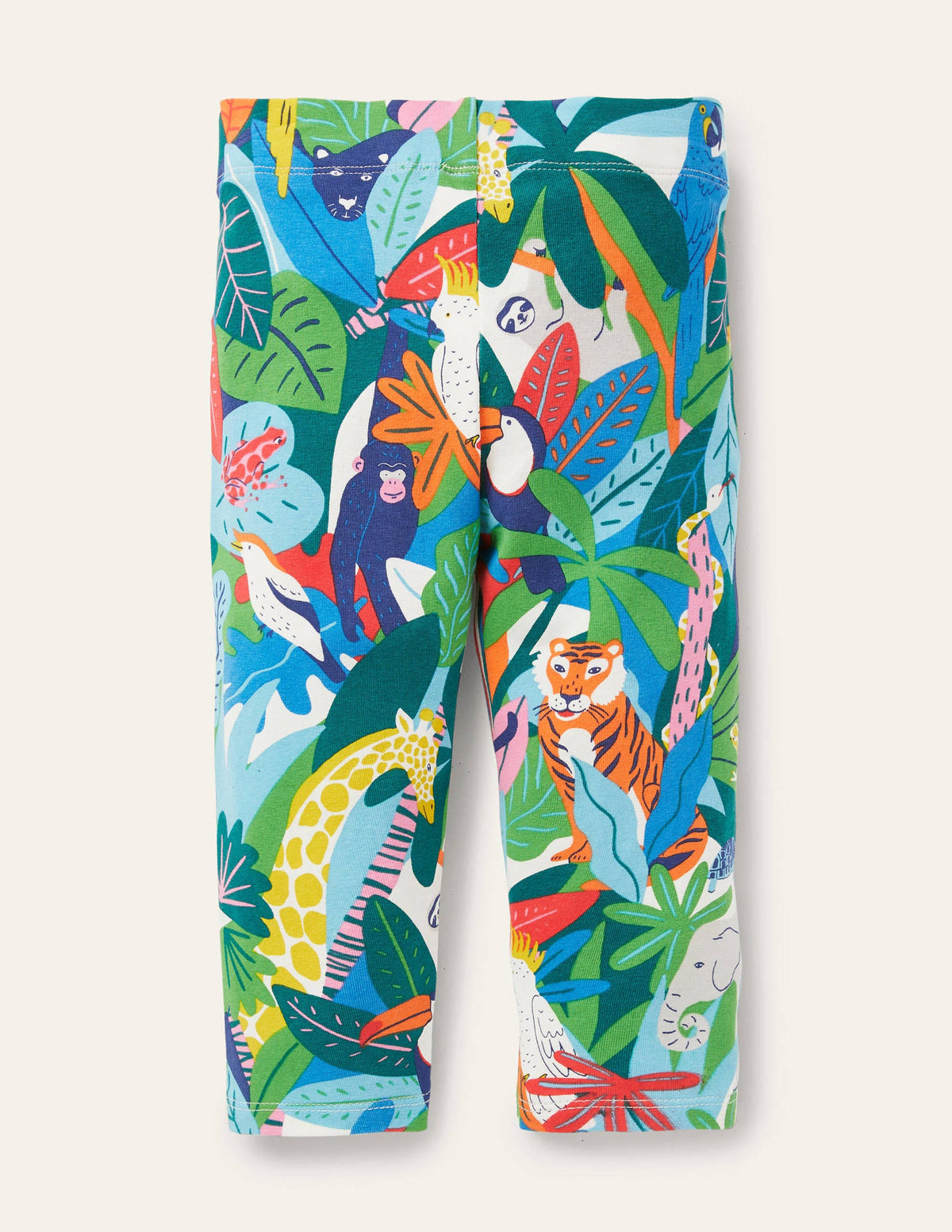 Fun Cropped Leggings-Multi Endangered Jungle-2