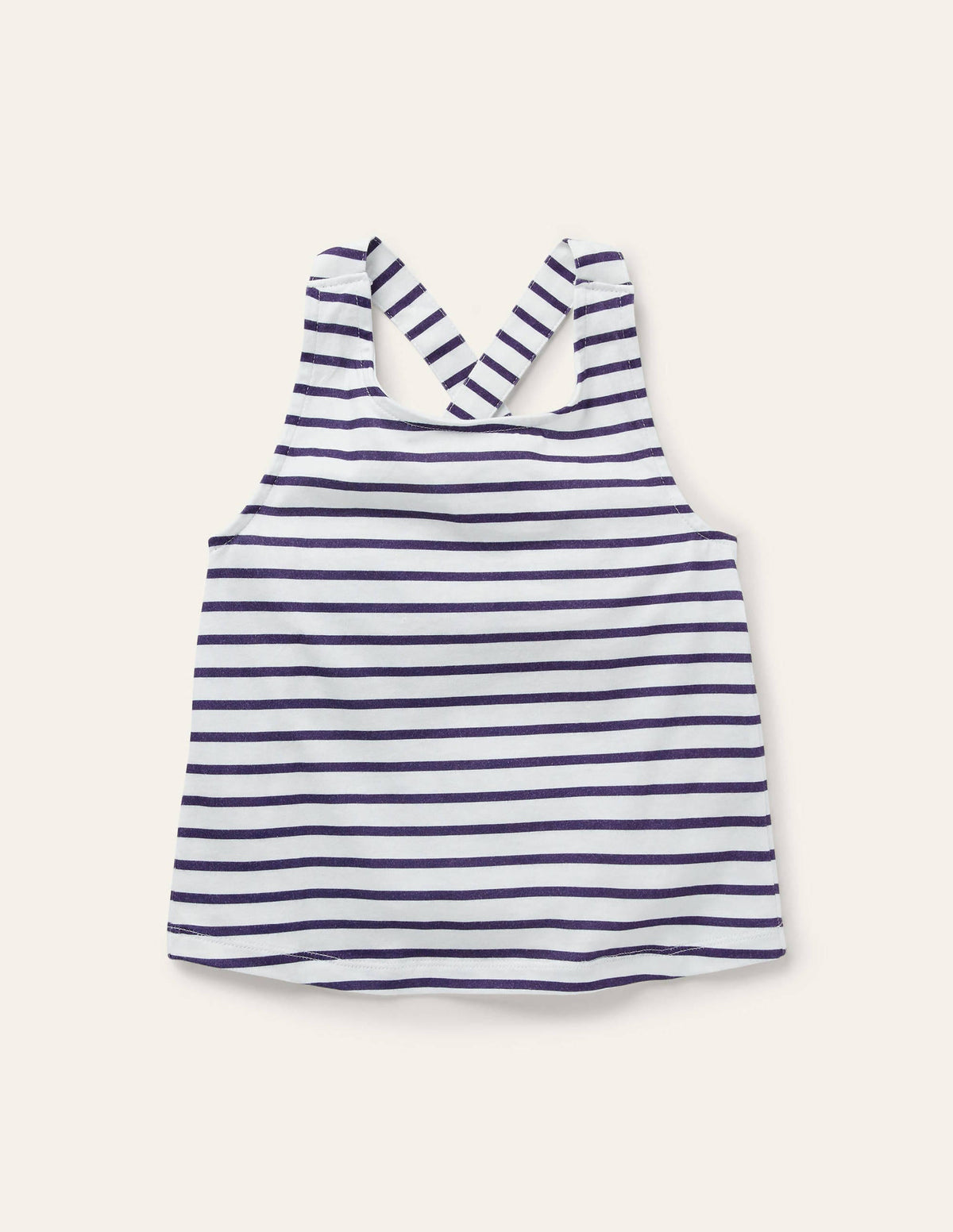 Cross-back Tank-White/Indigo Navy - Image 1