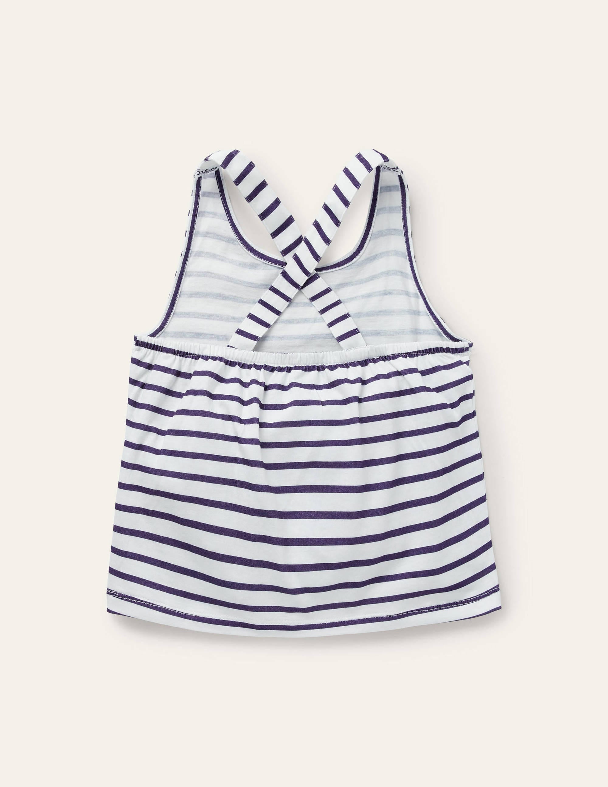 Cross-back Tank-White/Indigo Navy - Image 2