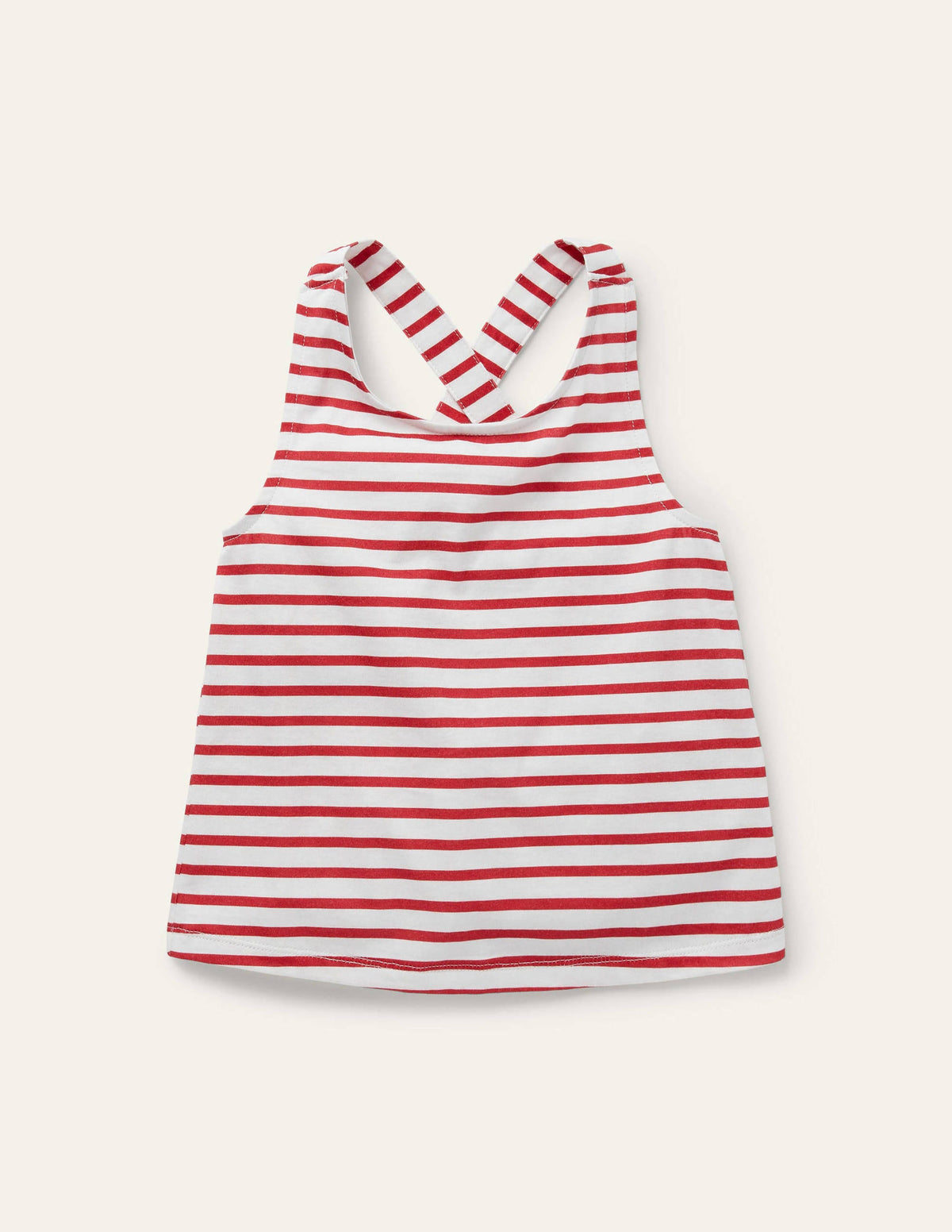 Cross-back Tank-Ivory/ Strawberry Tart Red-1