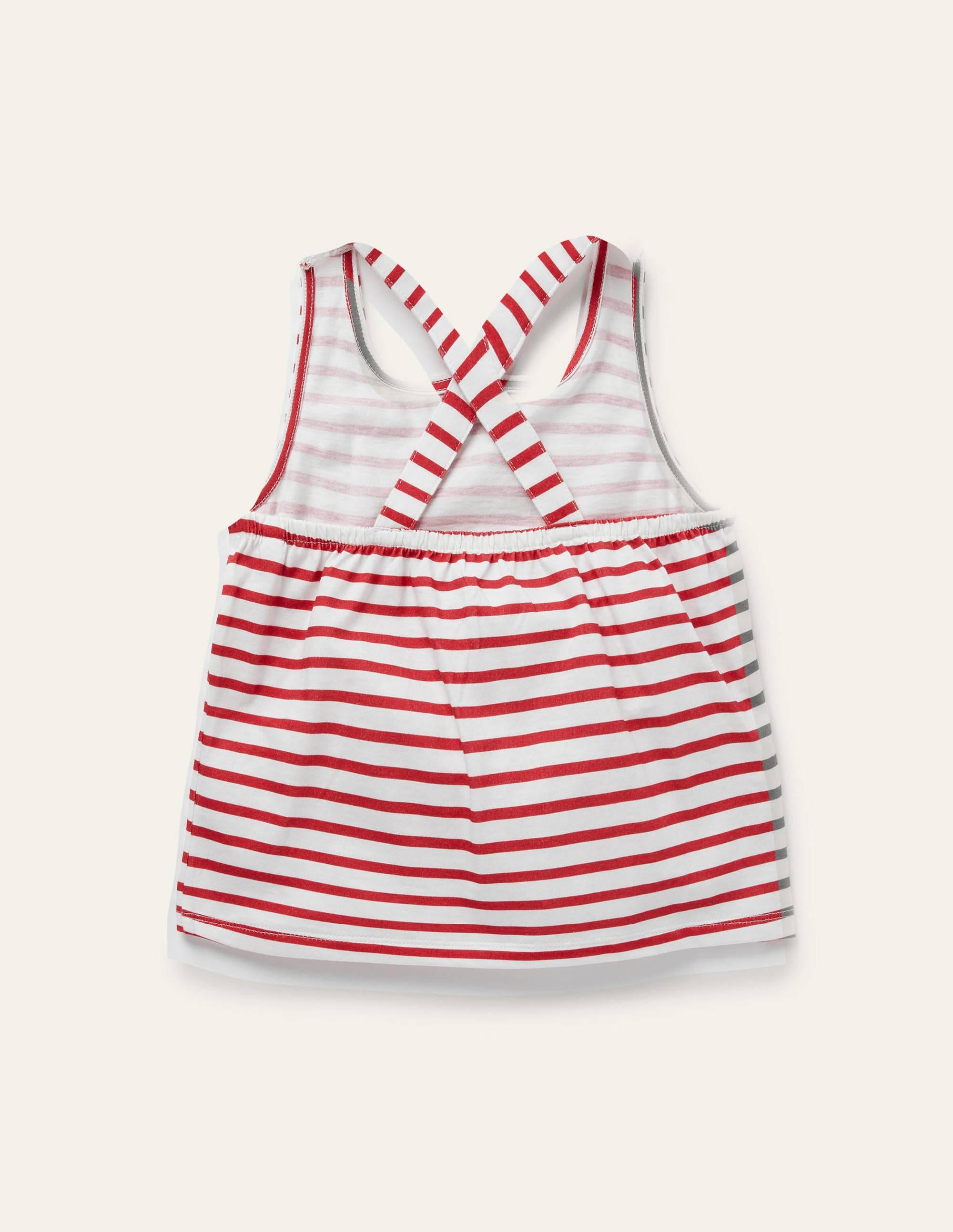 Cross-back Tank-Ivory/ Strawberry Tart Red - Image 2