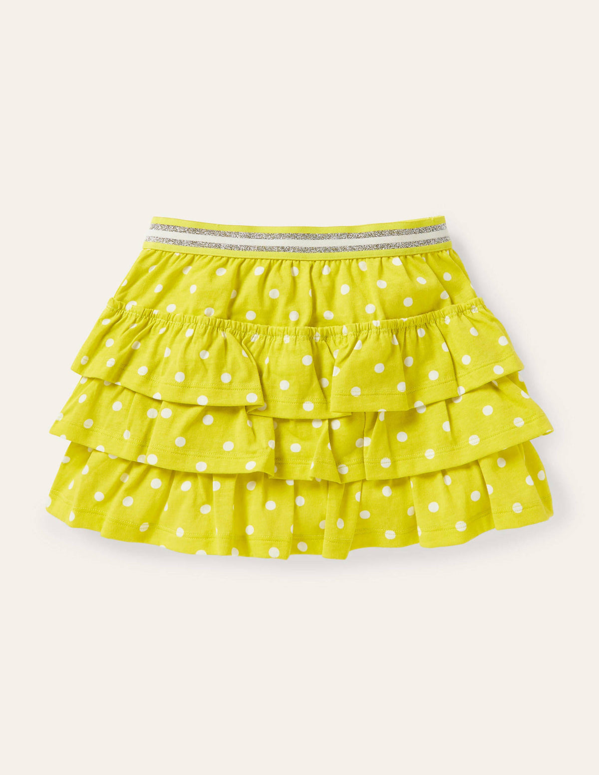 Jersey Ruffle Skort-Maximillion Yellow Spot - Image 1