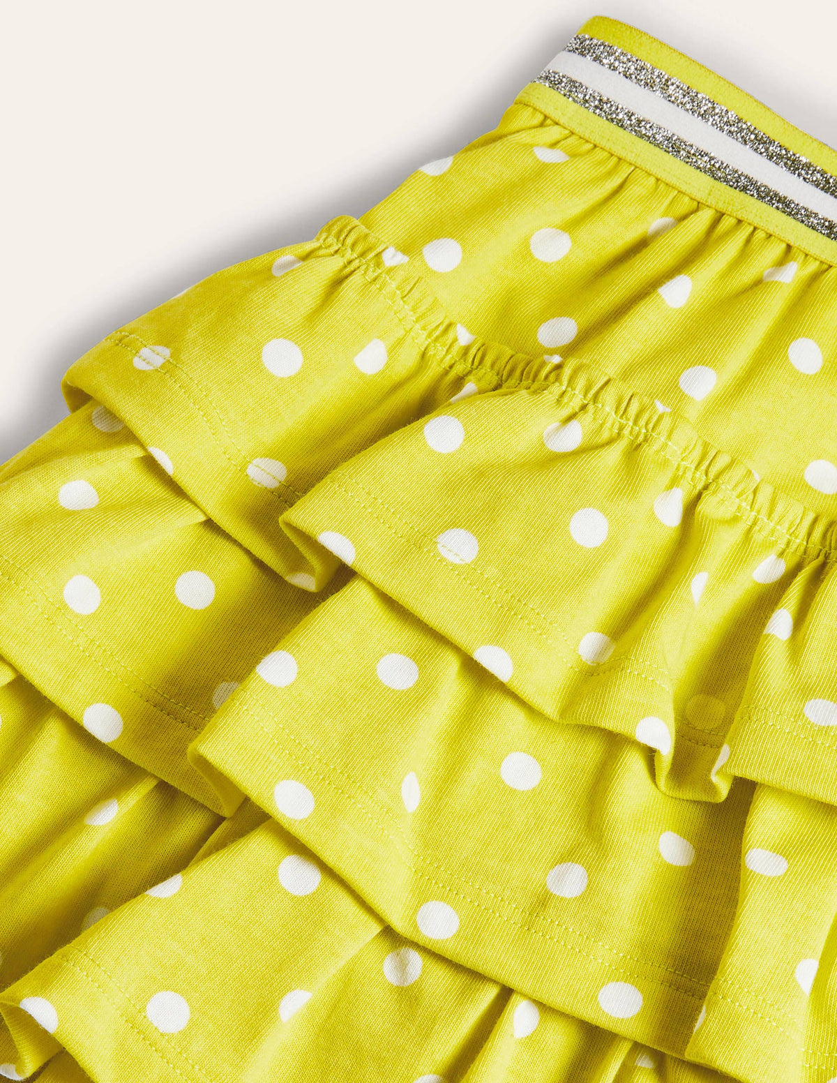 Jersey Ruffle Skort-Maximillion Yellow Spot - Image 3