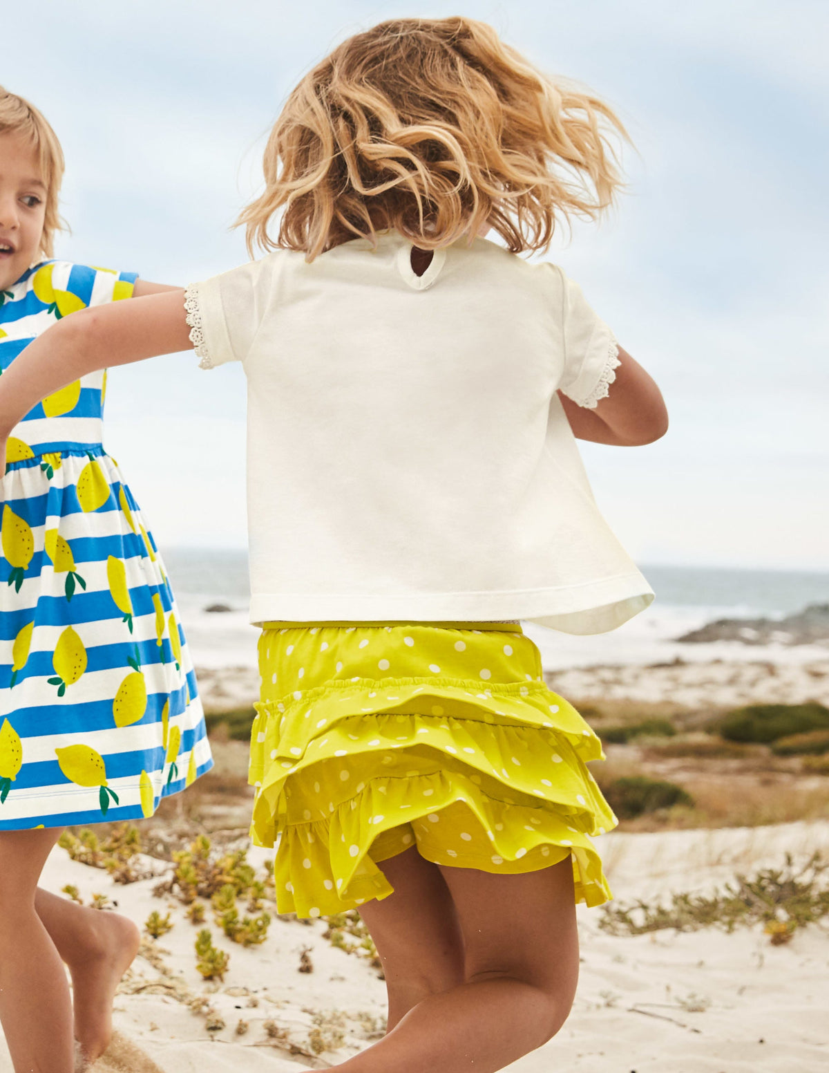 Jersey Ruffle Skort-Maximillion Yellow Spot - Image 4