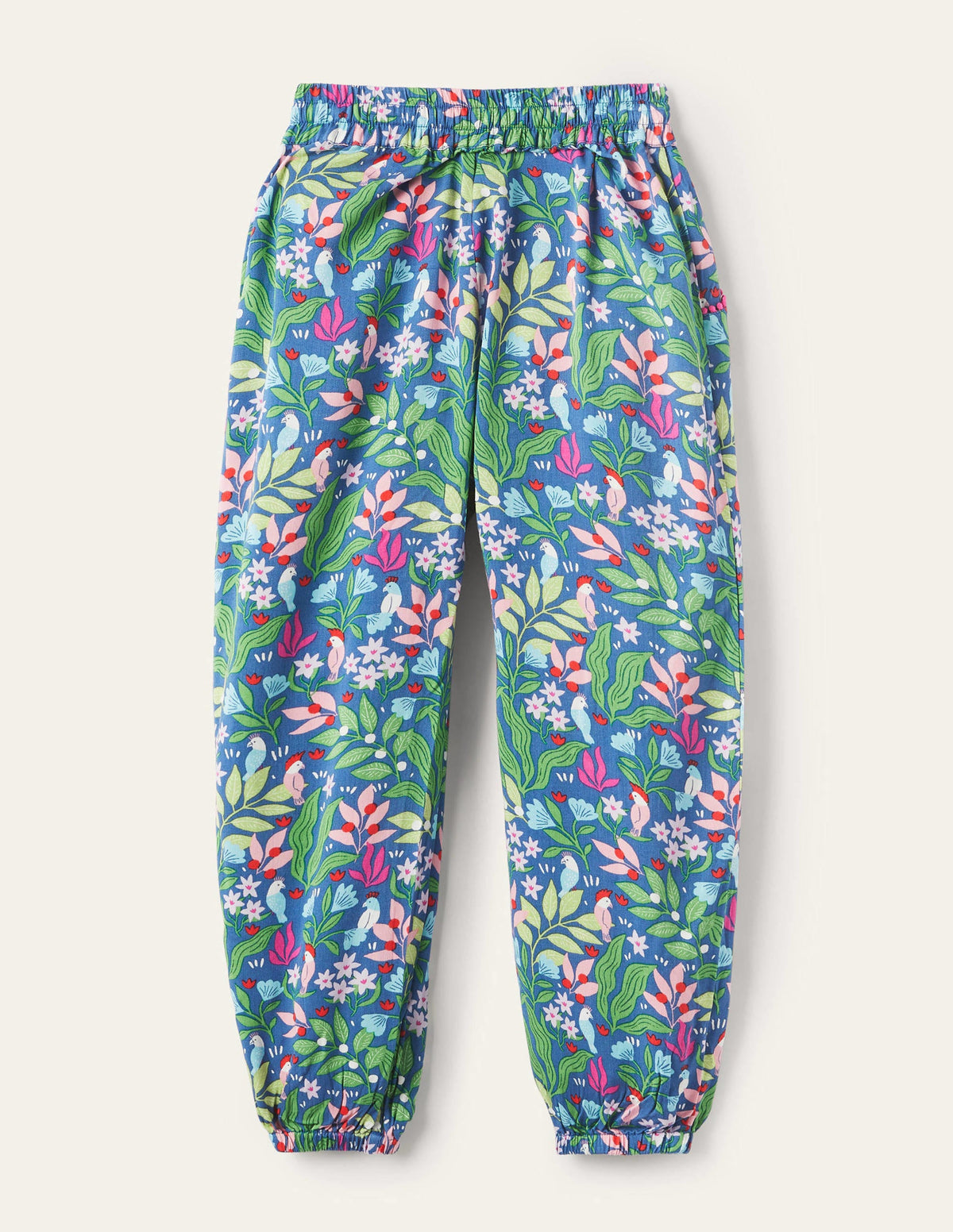 Relaxed Woven Printed Pants-Venice Blue Tropical Garden - Image 2