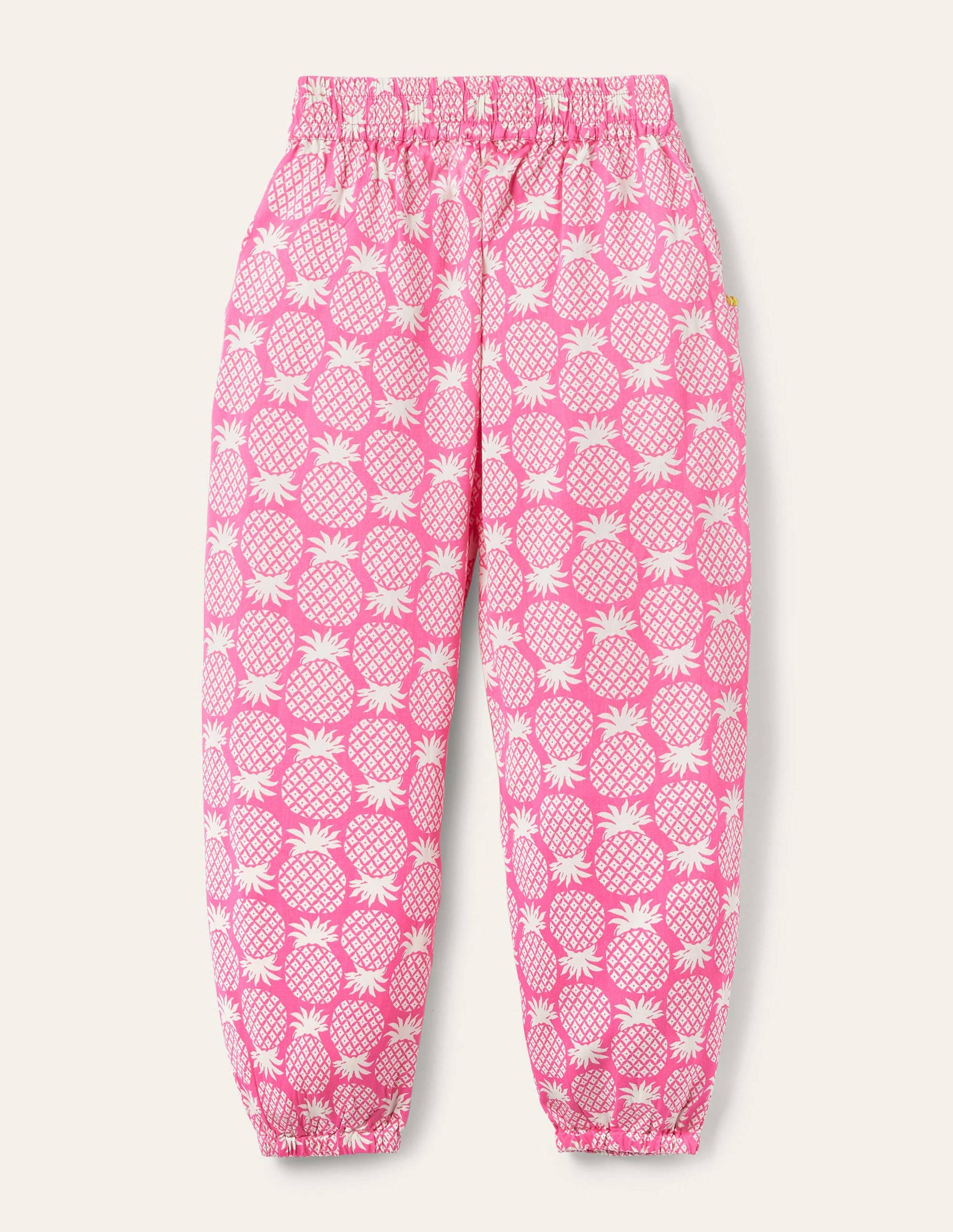 Relaxed Woven Printed Pants-Party Pink Pineapple Geo-2