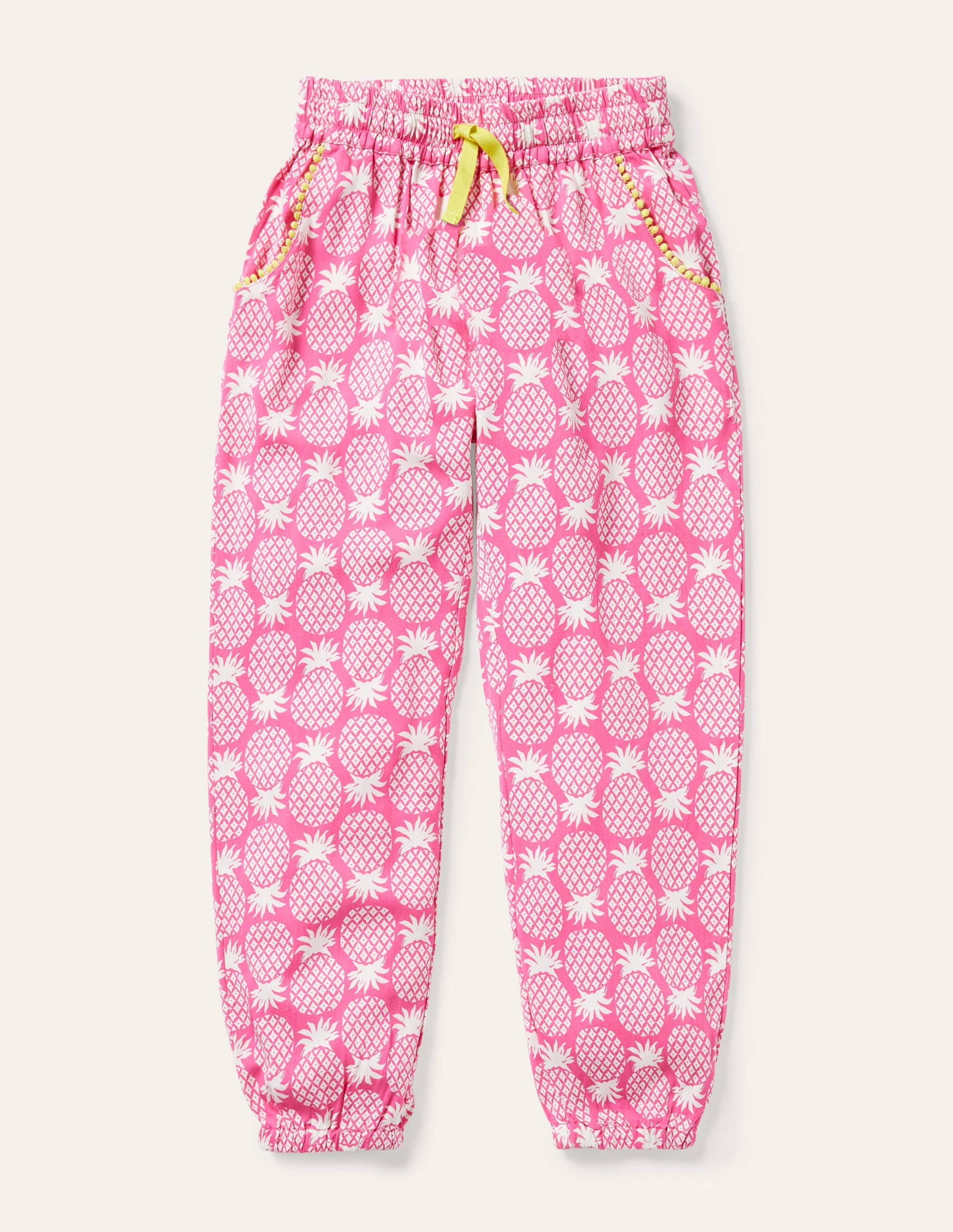Relaxed Woven Printed Pants-Party Pink Pineapple Geo - Image 1