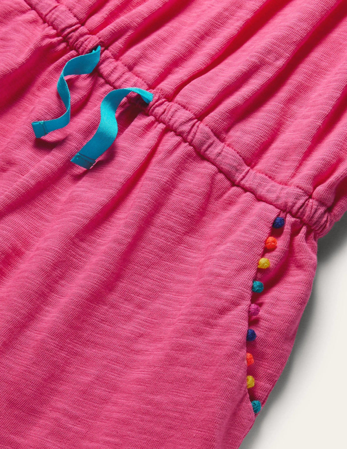 Charlie Pom Jersey Romper-Bright Camellia - Image 3