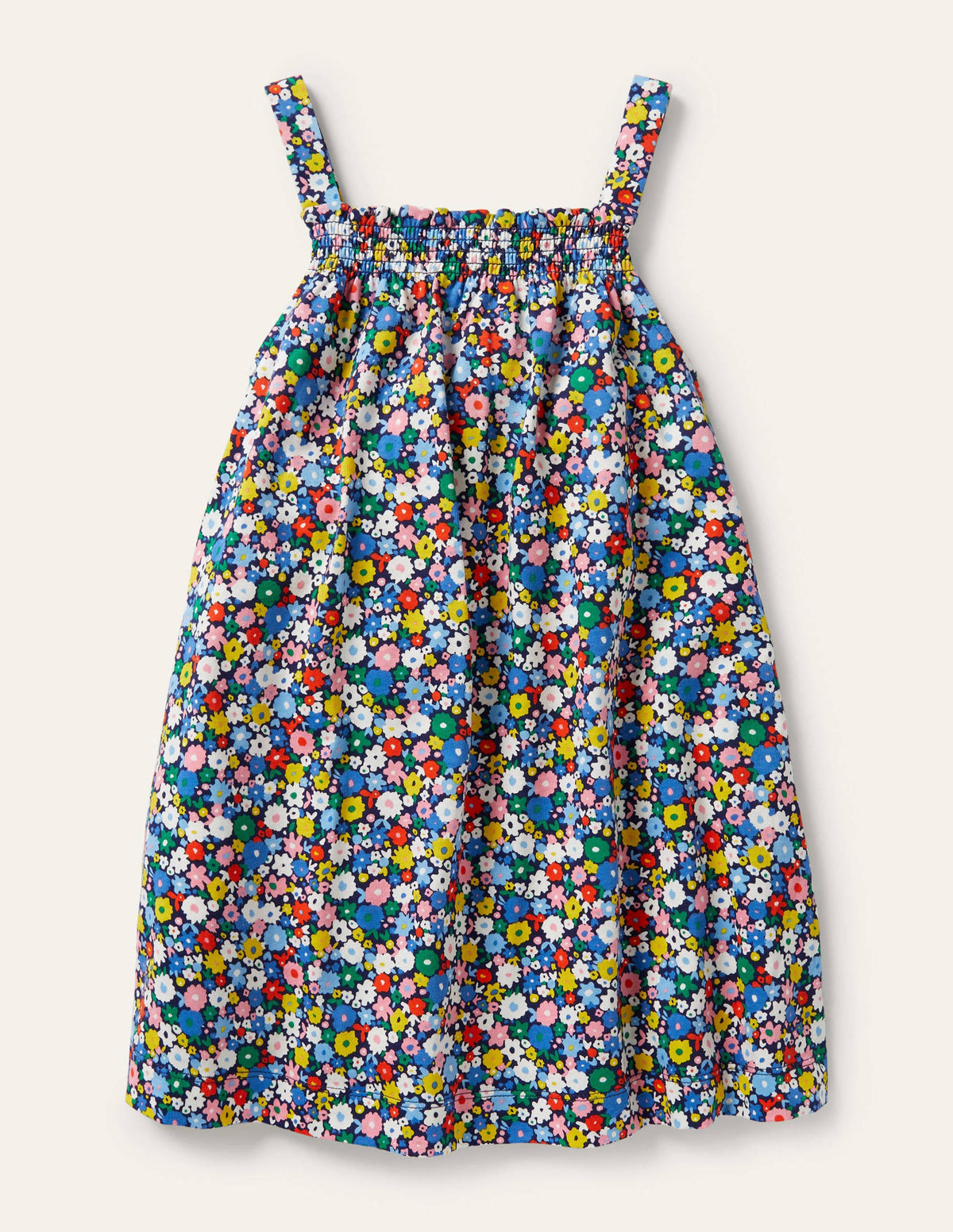 Smocked Skort Dress-Elizabethan Blue Flowerpatch - Image 2