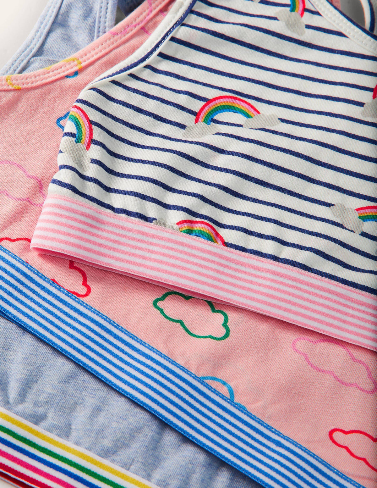 Sporty Crop Tops 3 Pack-Rainbow Clouds-3