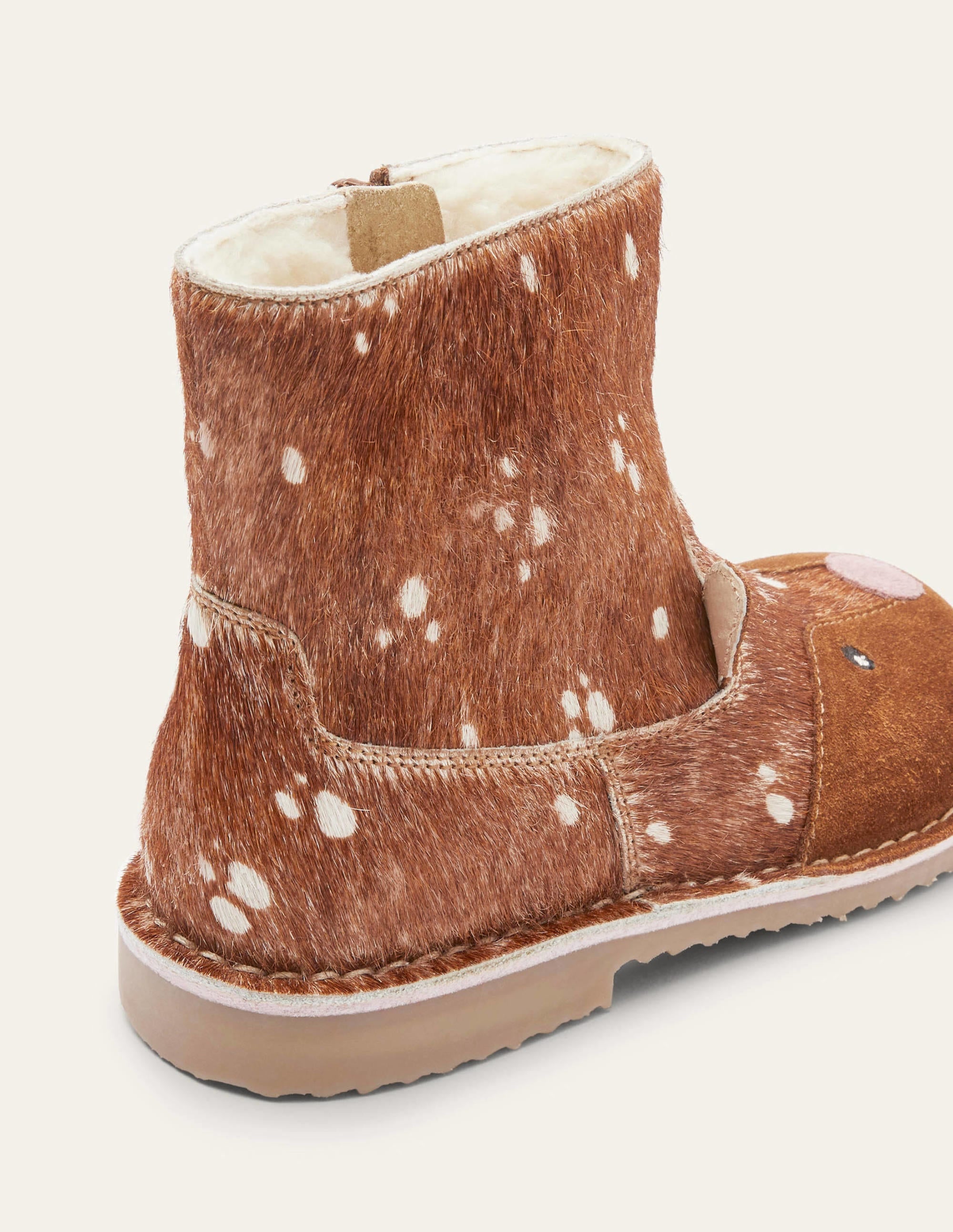 Cosy Short Leather Boots-Deer Hair on Hide - Image 3