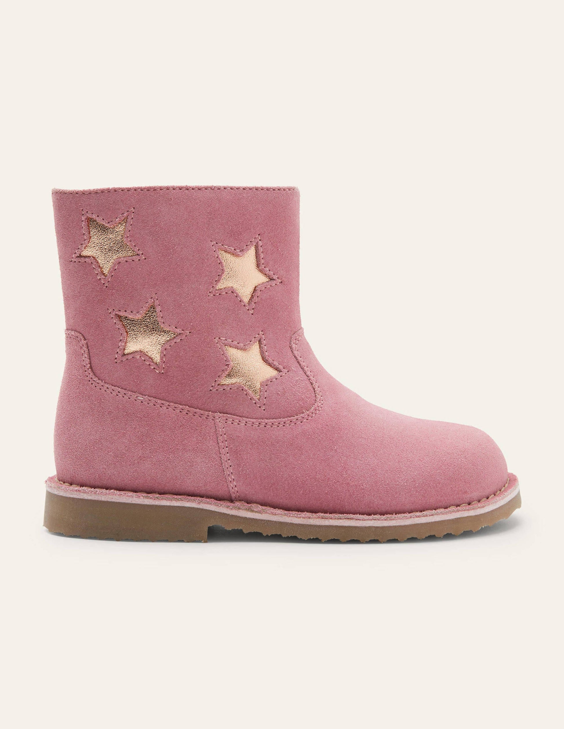 Cosy Short Leather Boots-Formica Pink Stars-2