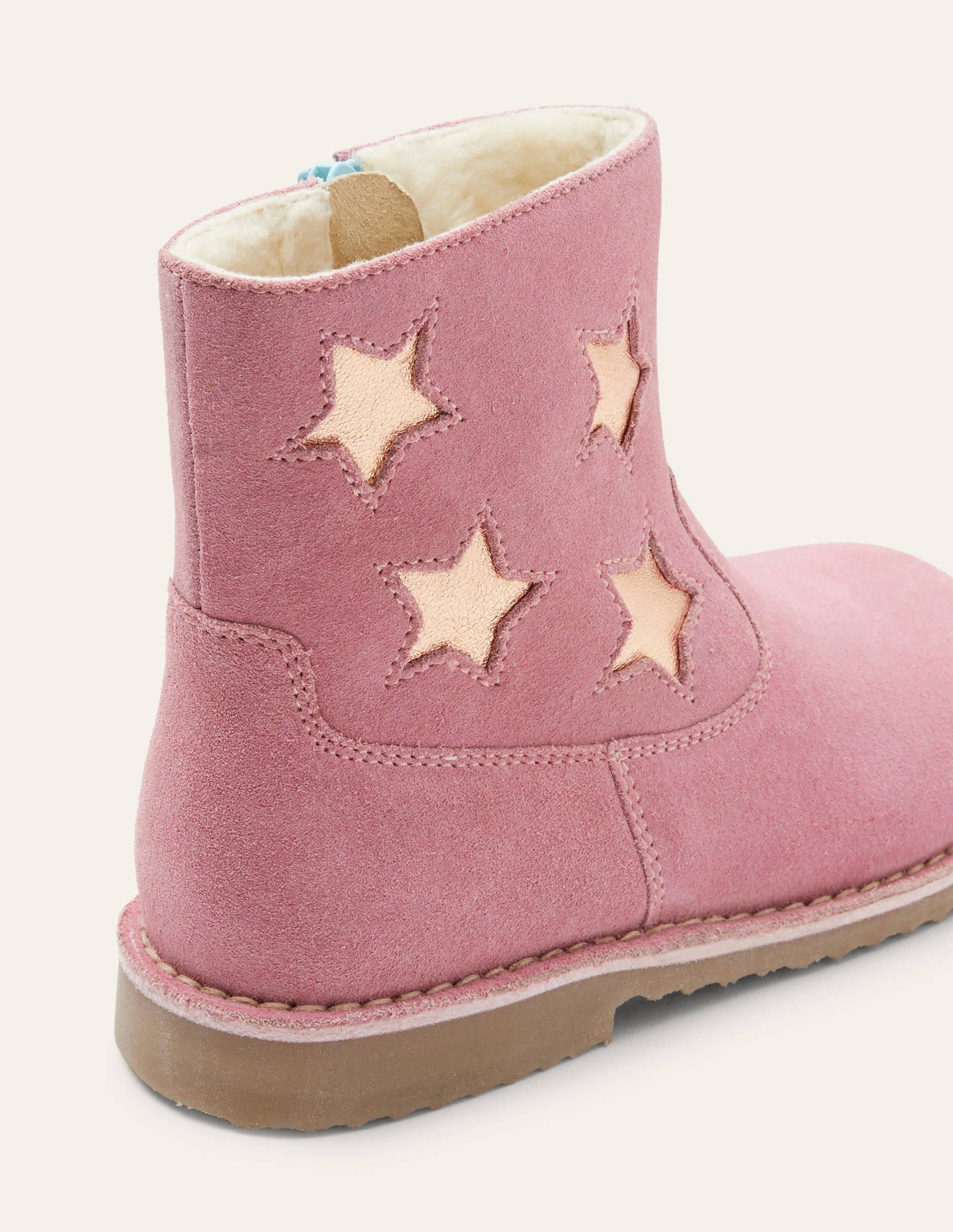 Cosy Short Leather Boots-Formica Pink Stars-3