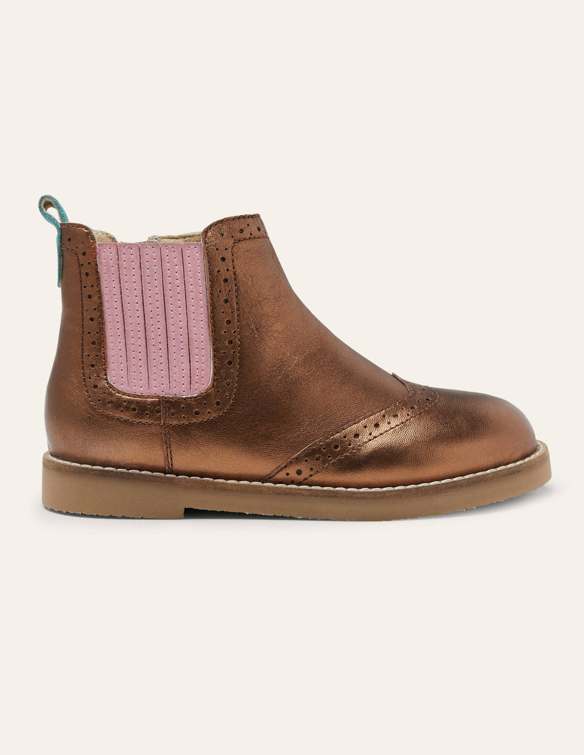 Leather Chelsea Boots-Bronze Metallic-2