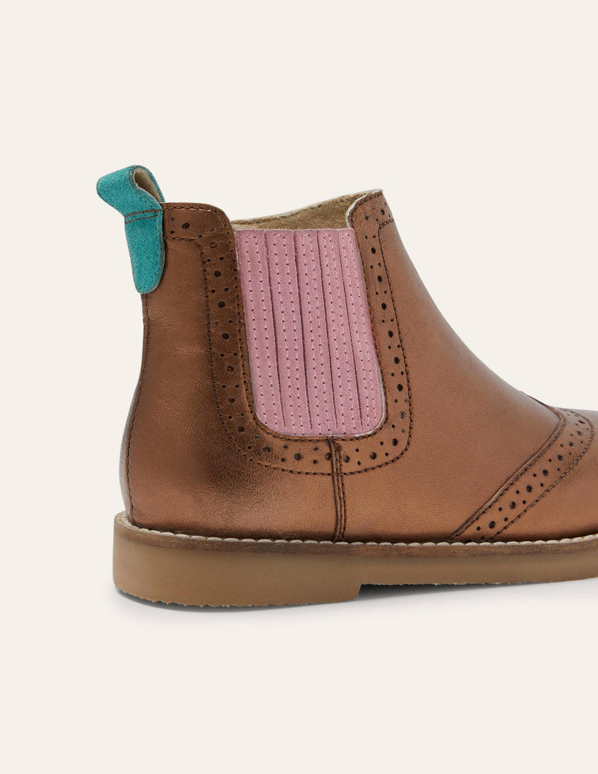 Leather Chelsea Boots-Bronze Metallic-3