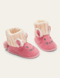 Bunny Knitted Slipper Booties-Boto Pink