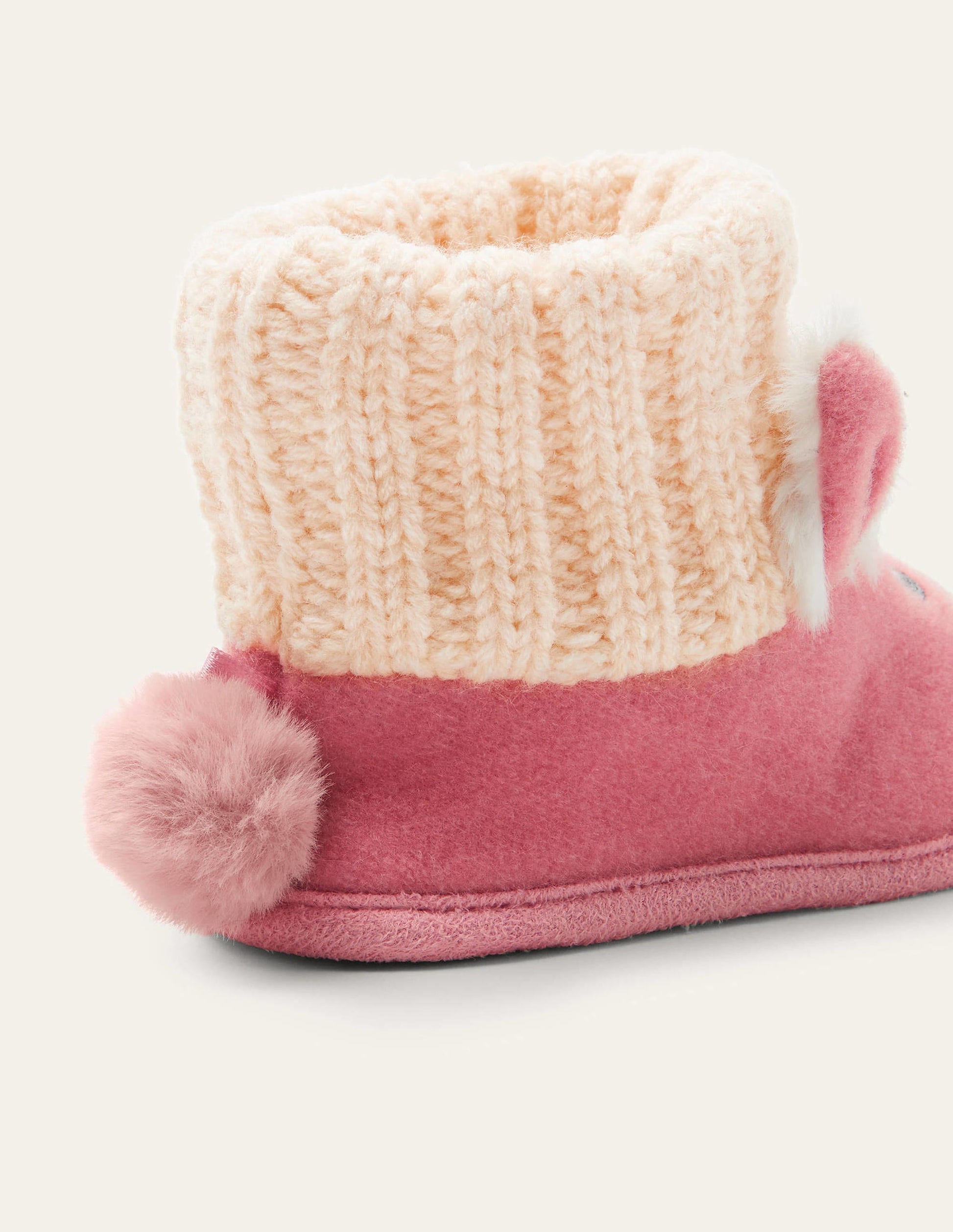 Bunny Knitted Slipper Booties-Boto Pink-2