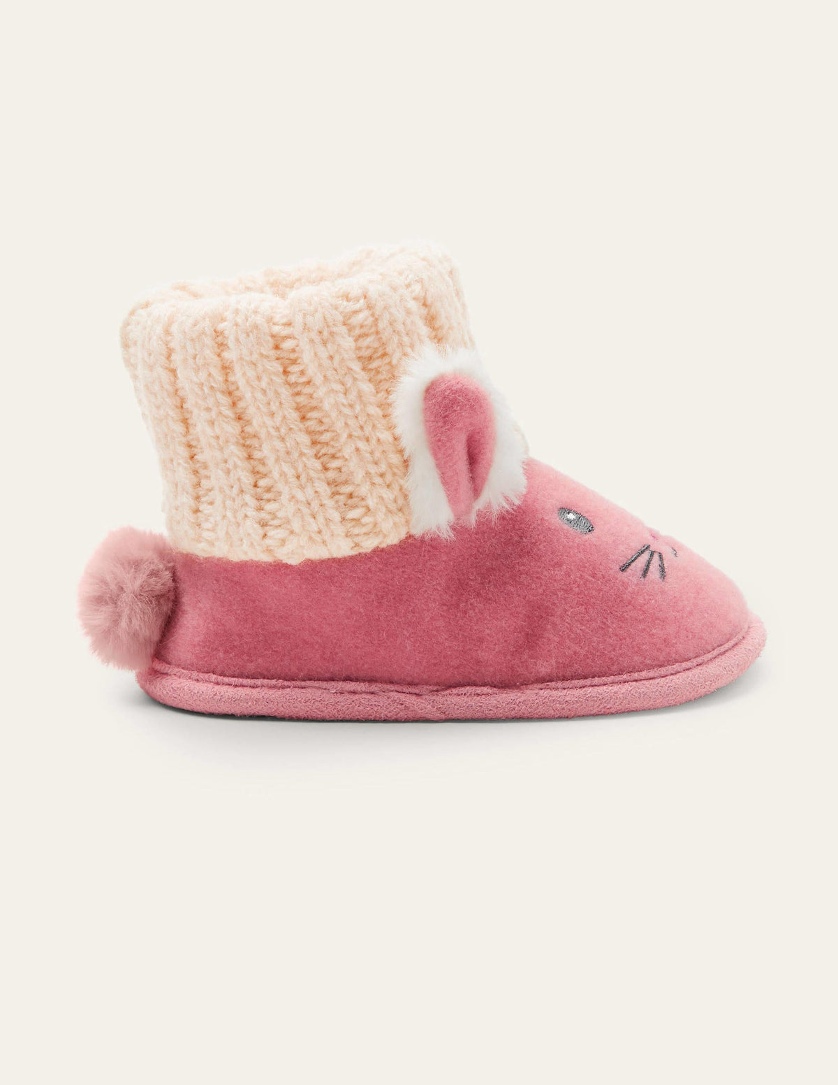 Bunny Knitted Slipper Booties-Boto Pink - Image 3