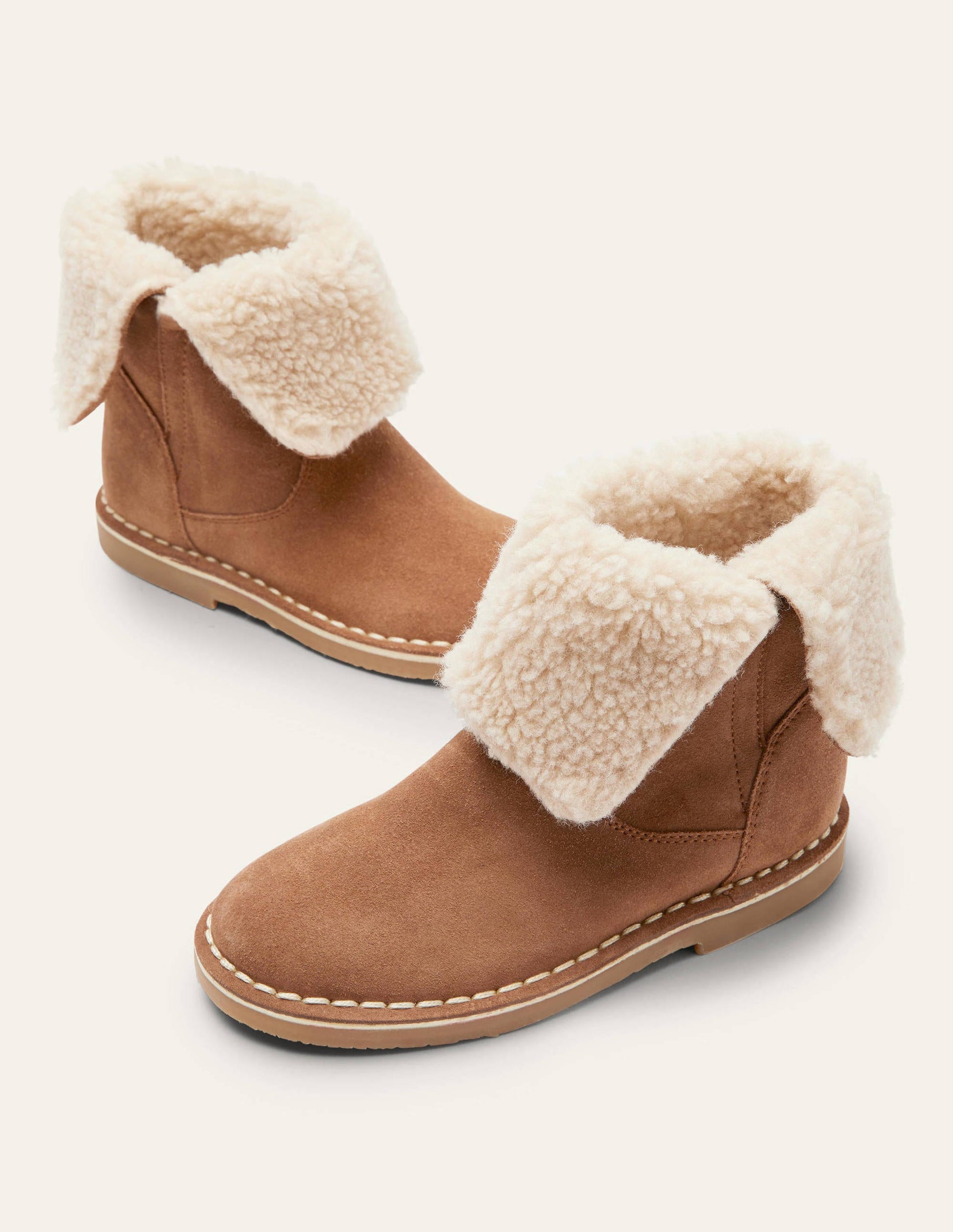 Cosy Suede Boots-Tan Brown-1