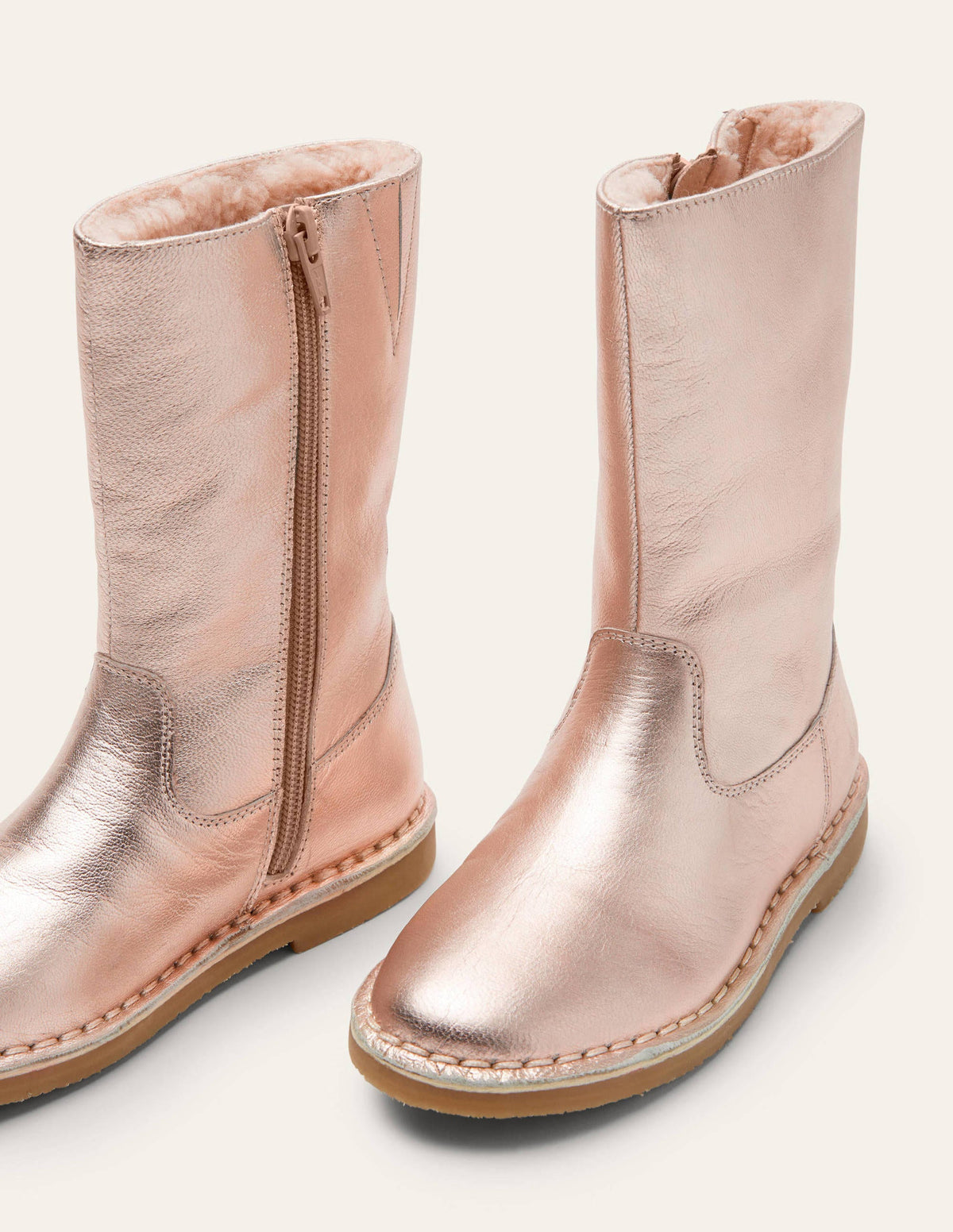Tall Boots-Rose Gold Metallic - Image 1