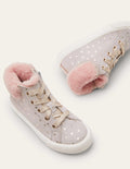 Cosy High Top Sneakers-Grey Suede Stars