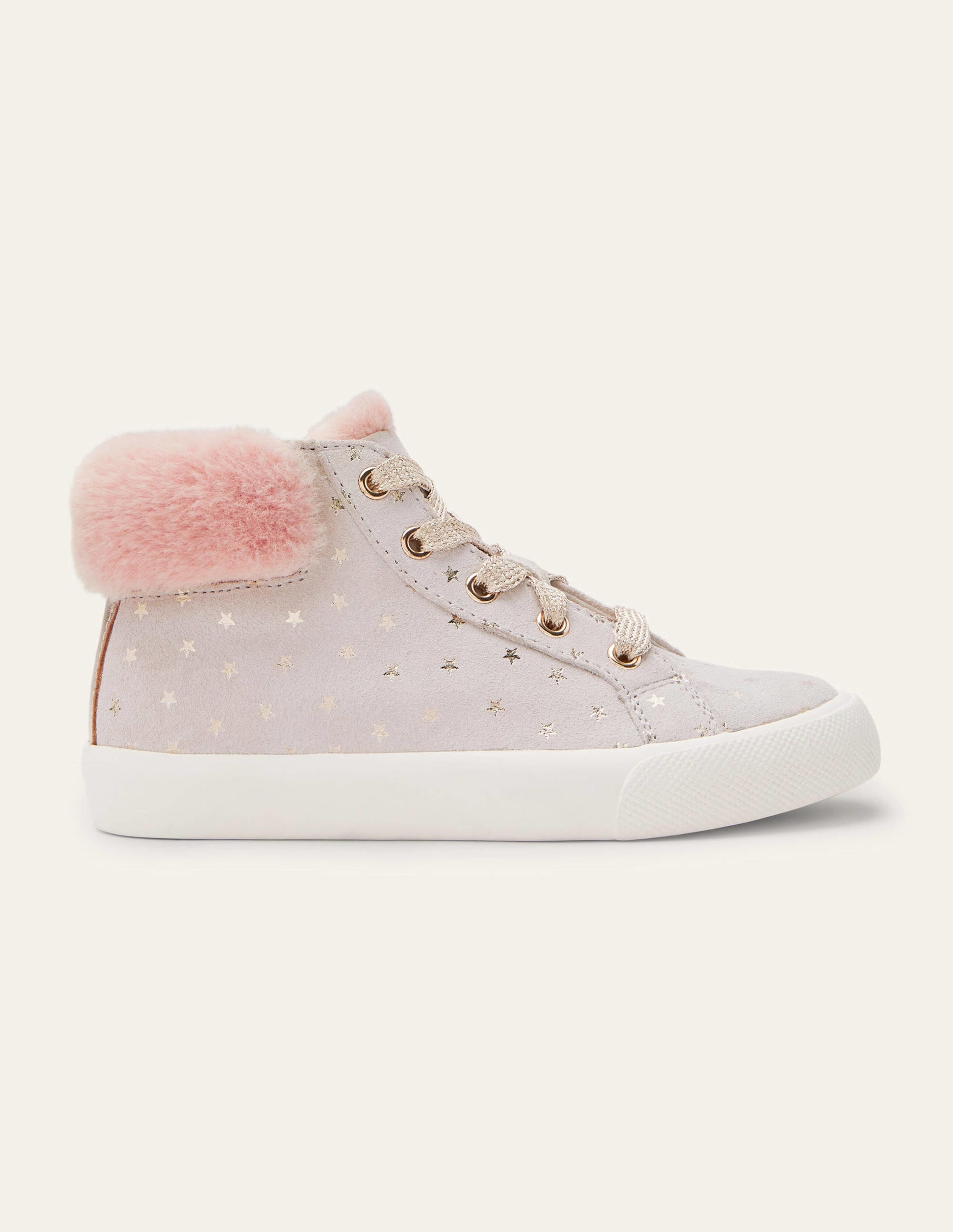 Cosy High Top Sneakers-Grey Suede Stars - Image 2