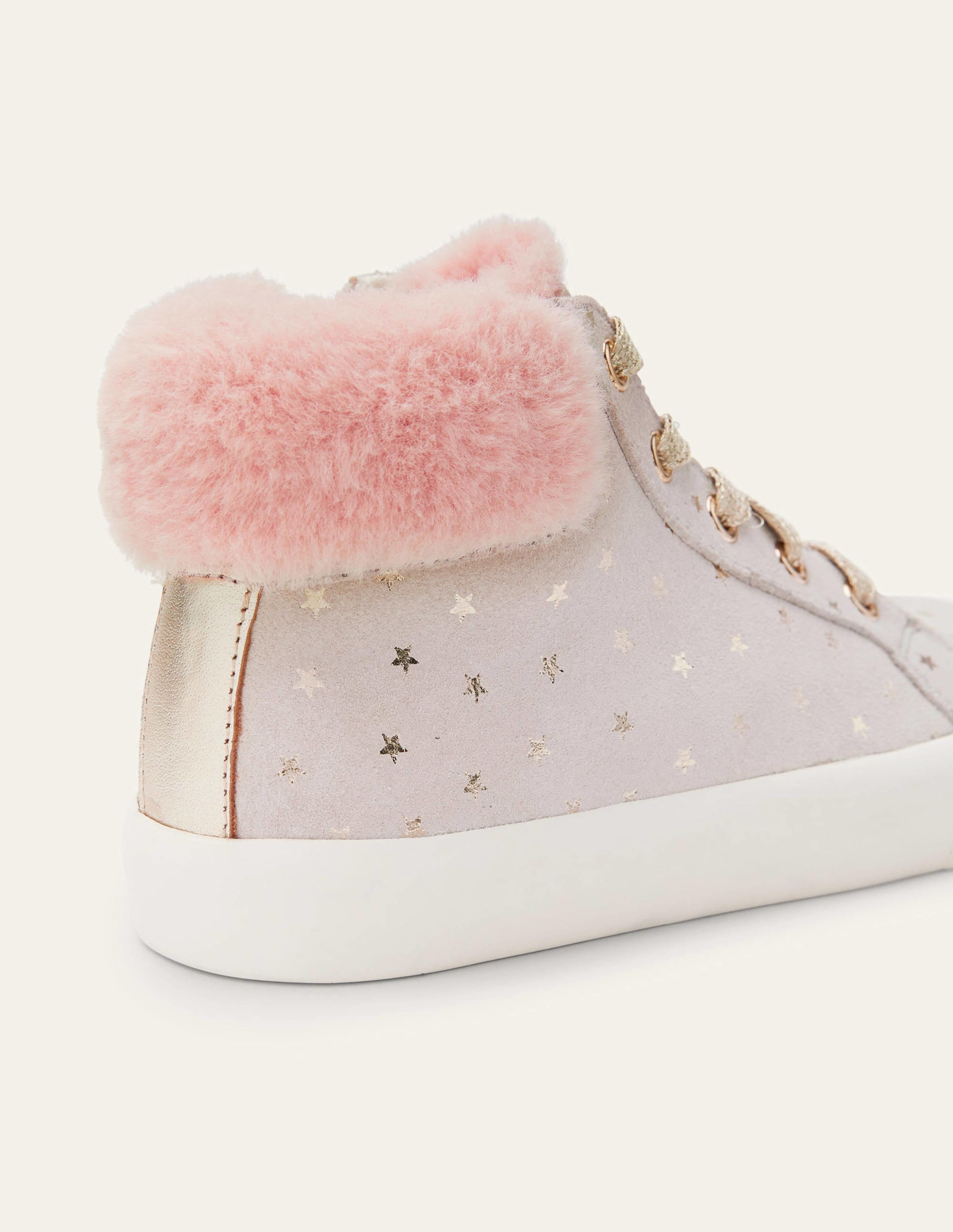 Cosy High Top Sneakers-Grey Suede Stars - Image 3