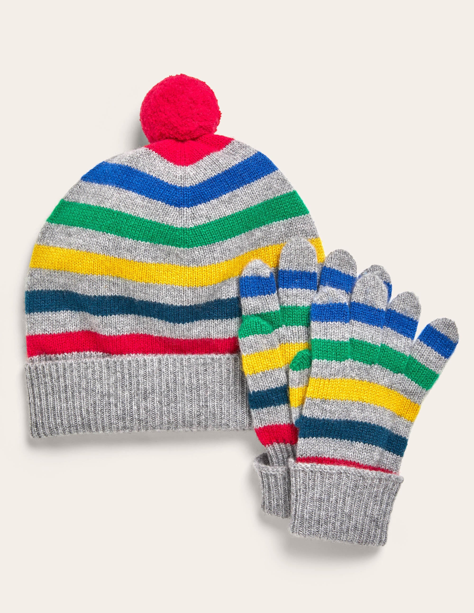 Stripe Cashmere Knitted Set-Multi Stripe - Image 1