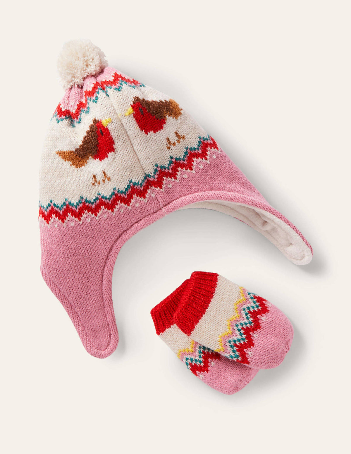Robin Knitted Set-Formica Pink Robin-1