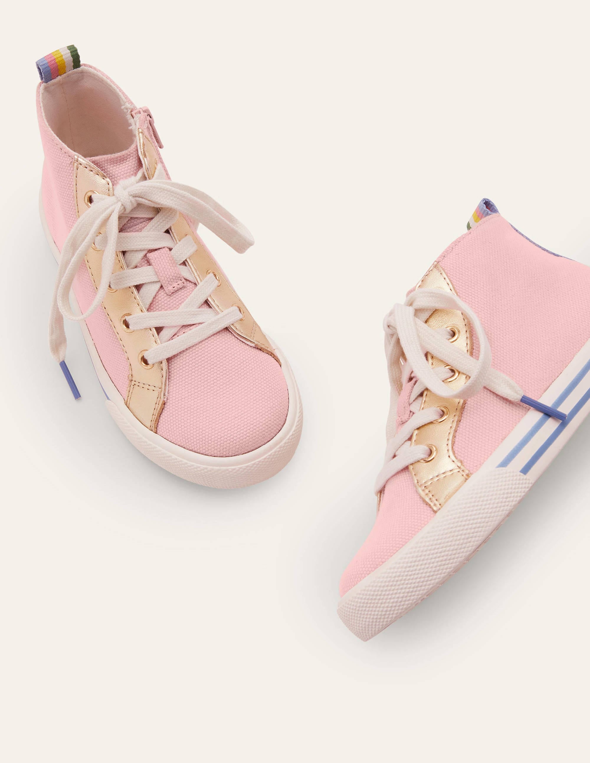 Canvas High Top Sneakers-Boto Pink - Image 1