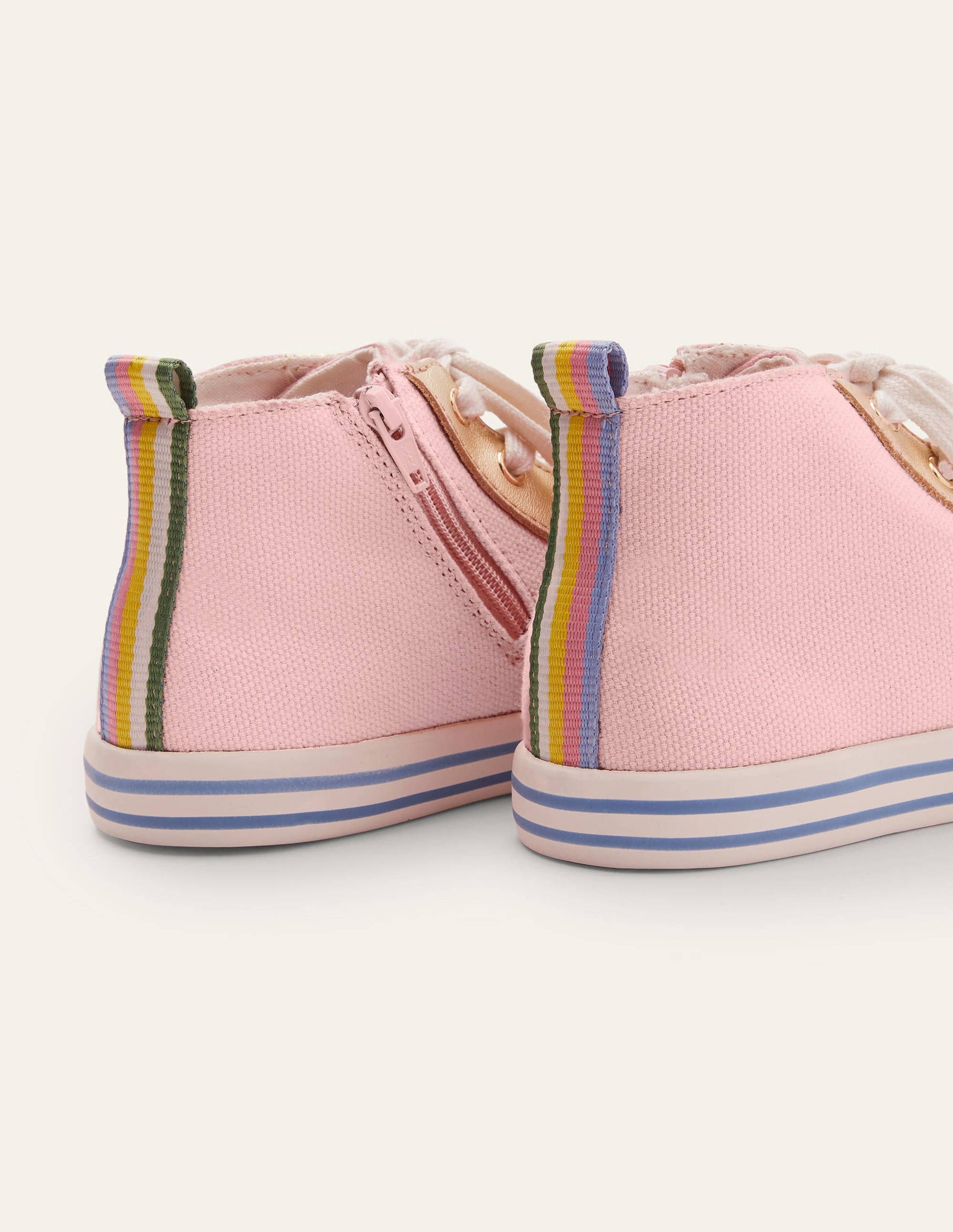 Canvas High Top Sneakers-Boto Pink-3