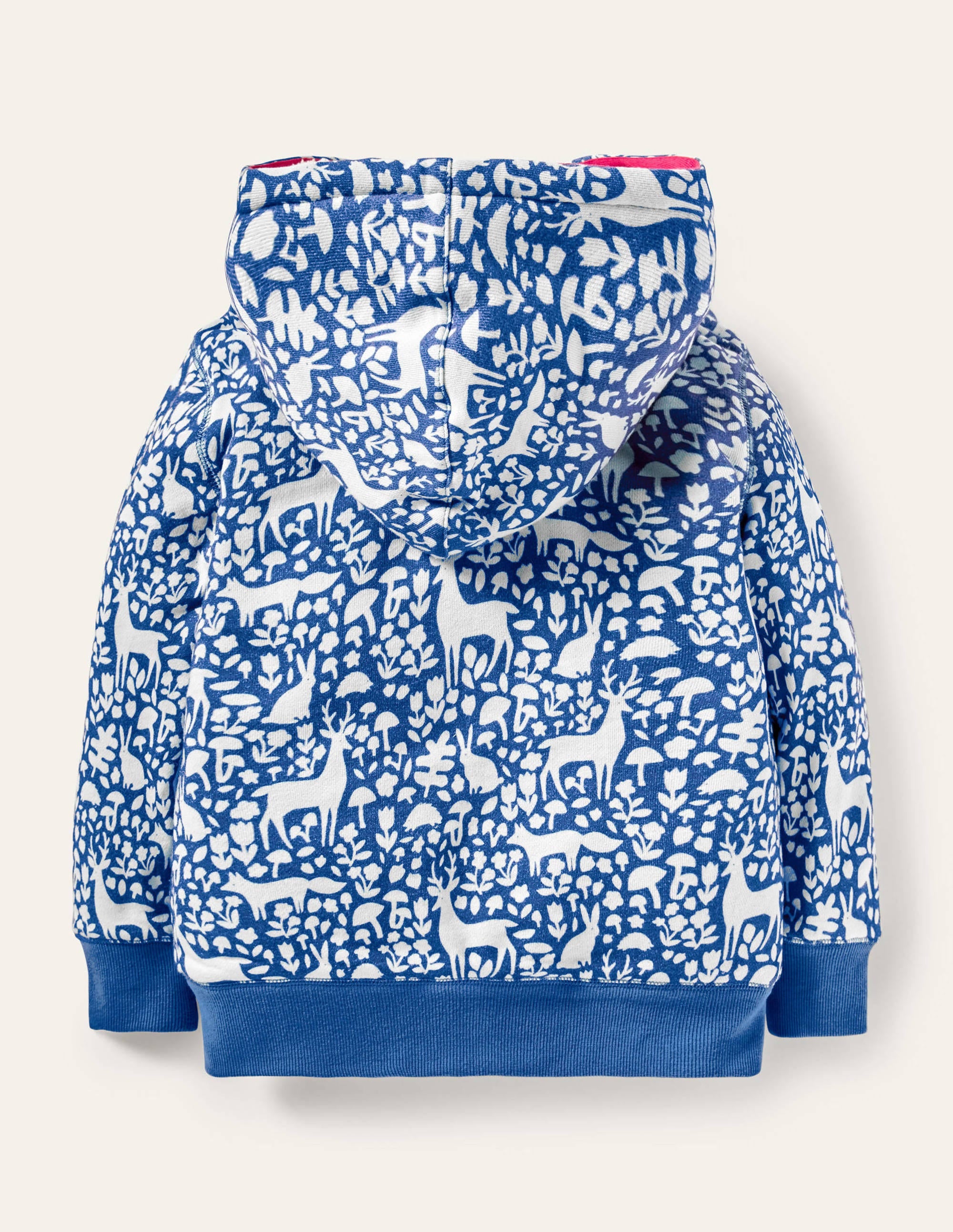 Shaggy-lined Hoodie-Elizabethan Blue Woodland - Image 2