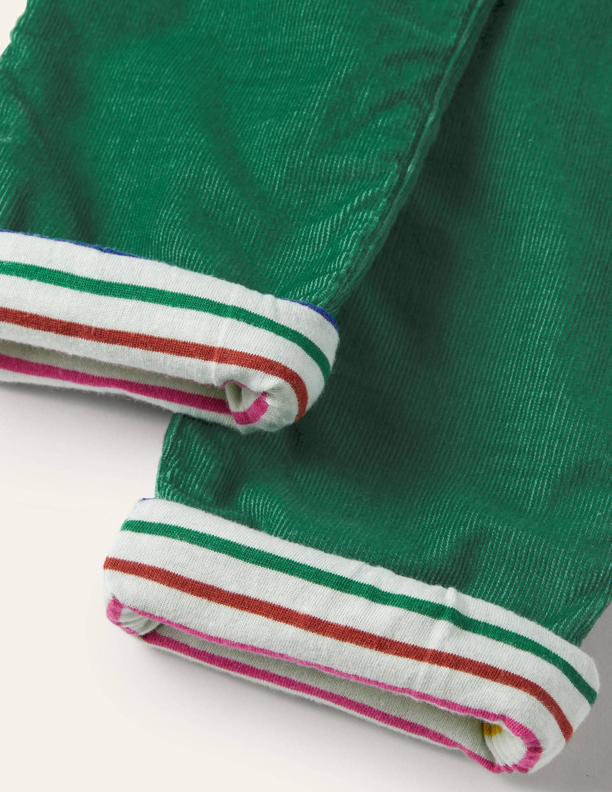 Lined Pull-on Cord Pants-Forest Green-3