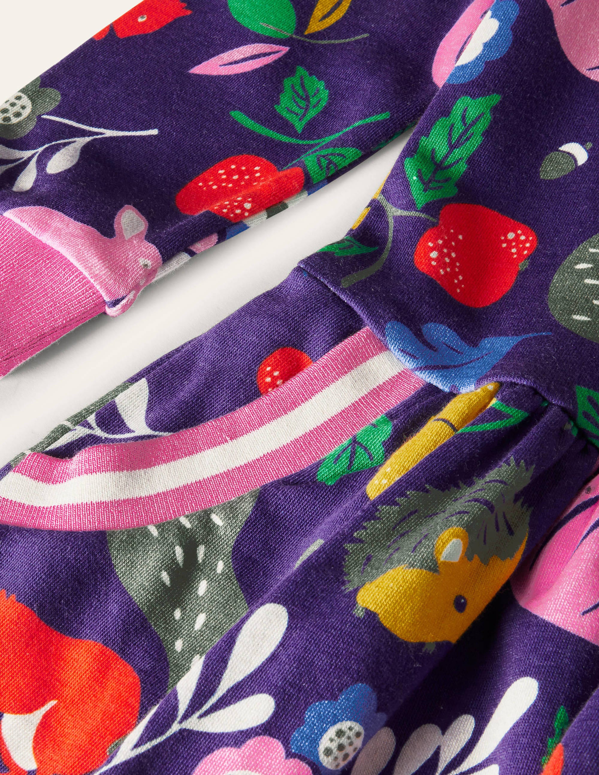 Cosy Printed Sweatshirt Dress-Starboard Blue Forest Friends - Image 3
